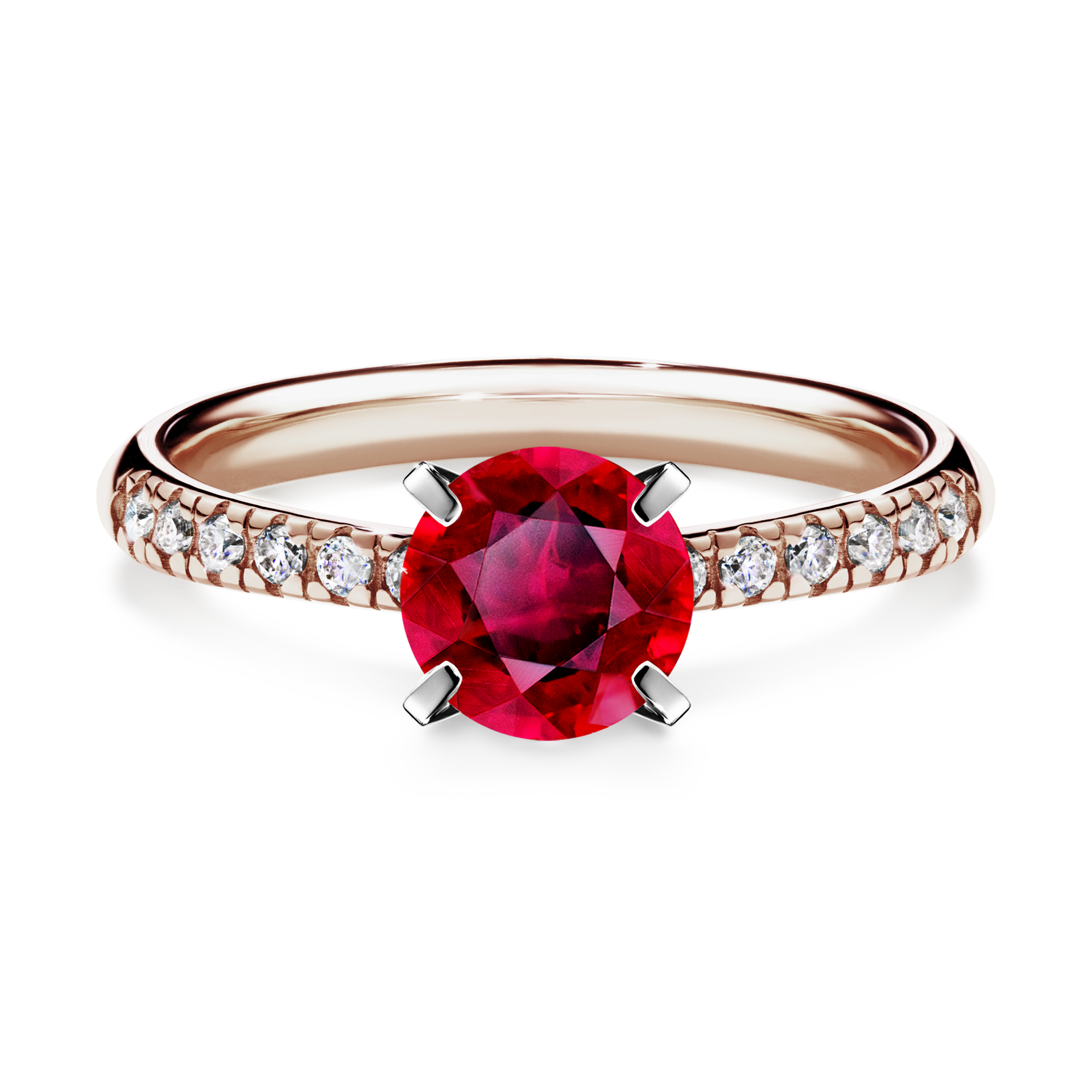 Pierścionek zaręczynowy My Sunshine z różowego złota z rubinem 1,00CT