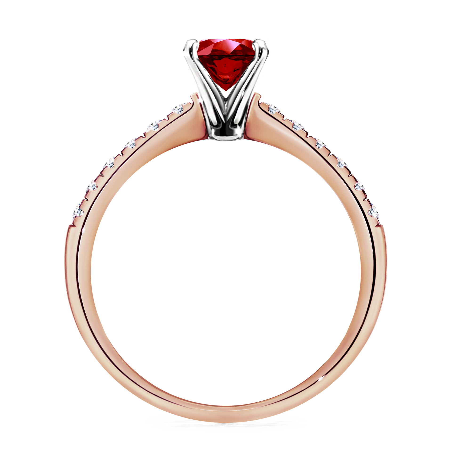 Pierścionek zaręczynowy My Sunshine z różowego złota z rubinem 1,00CT