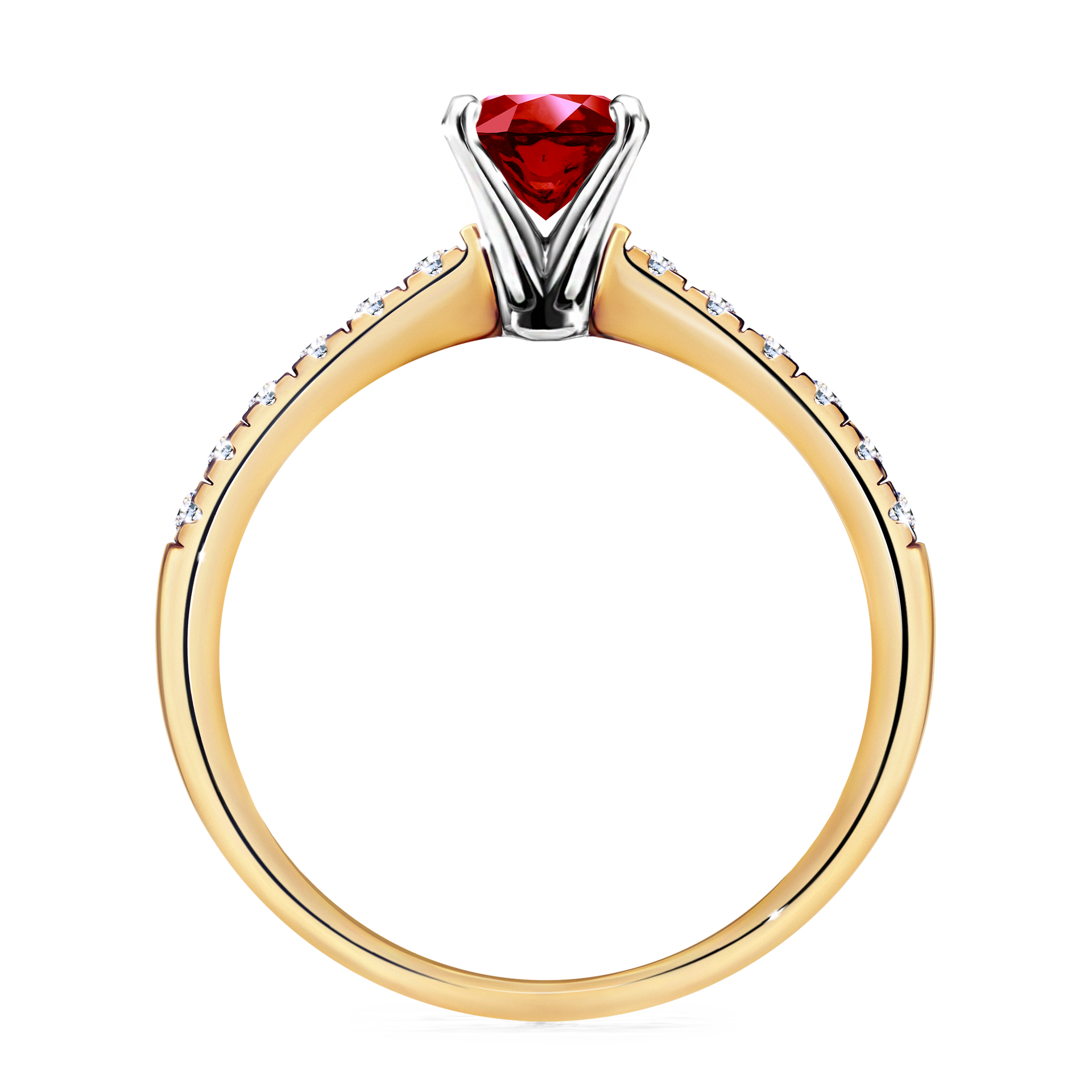 Pierścionek zaręczynowy My Sunshine z żółtego złota z rubinem 1,00CT