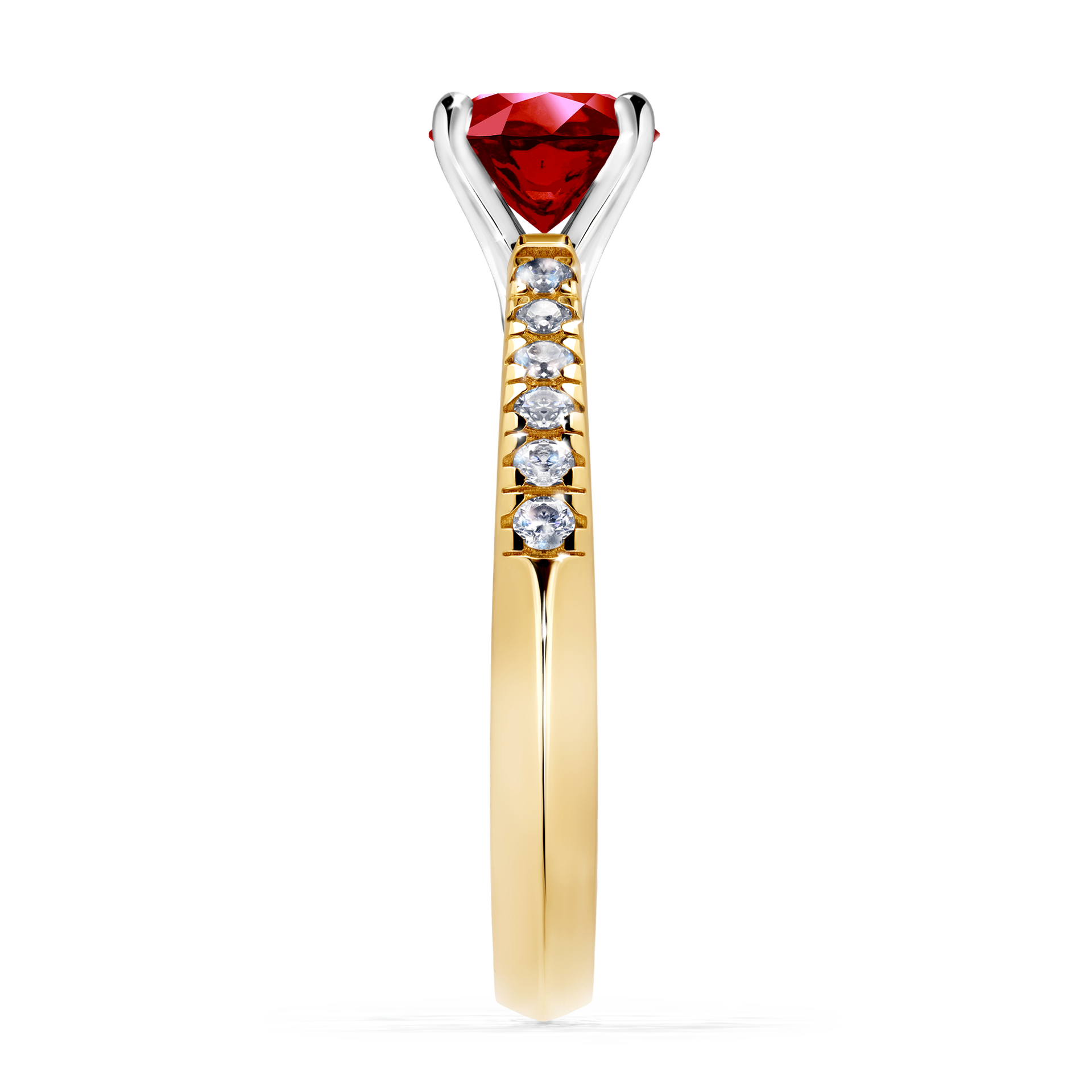 Pierścionek zaręczynowy My Sunshine z żółtego złota z rubinem 1,00CT