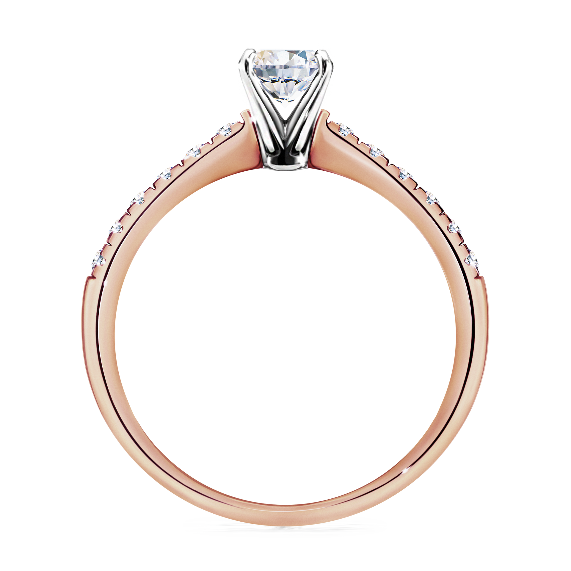 Pierścionek zaręczynowy My Sunshine z różowego złota z szafirem białym 0,64CT