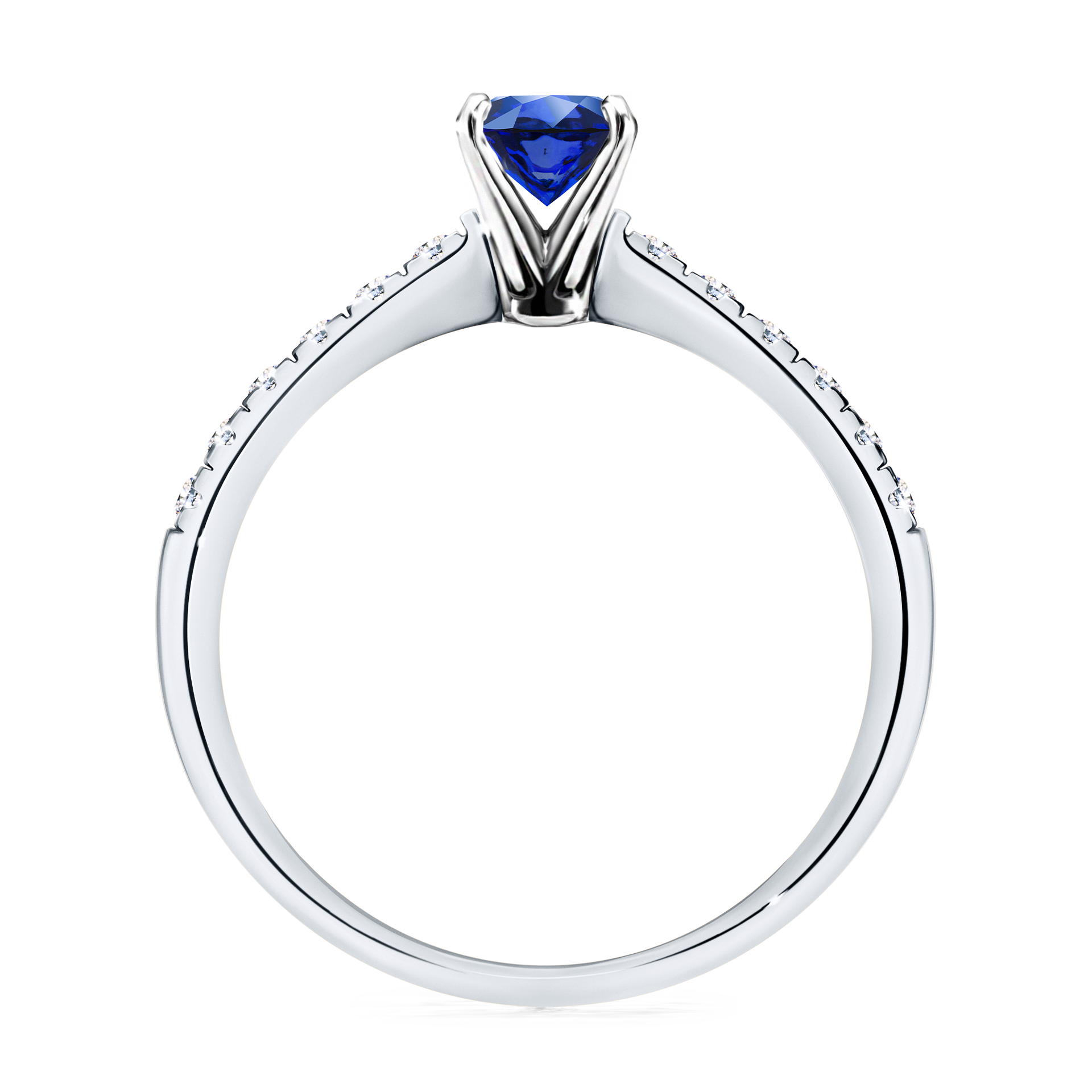 Pierścionek zaręczynowy My Sunshine z białego złota z szafirem niebieskim 0,64CT