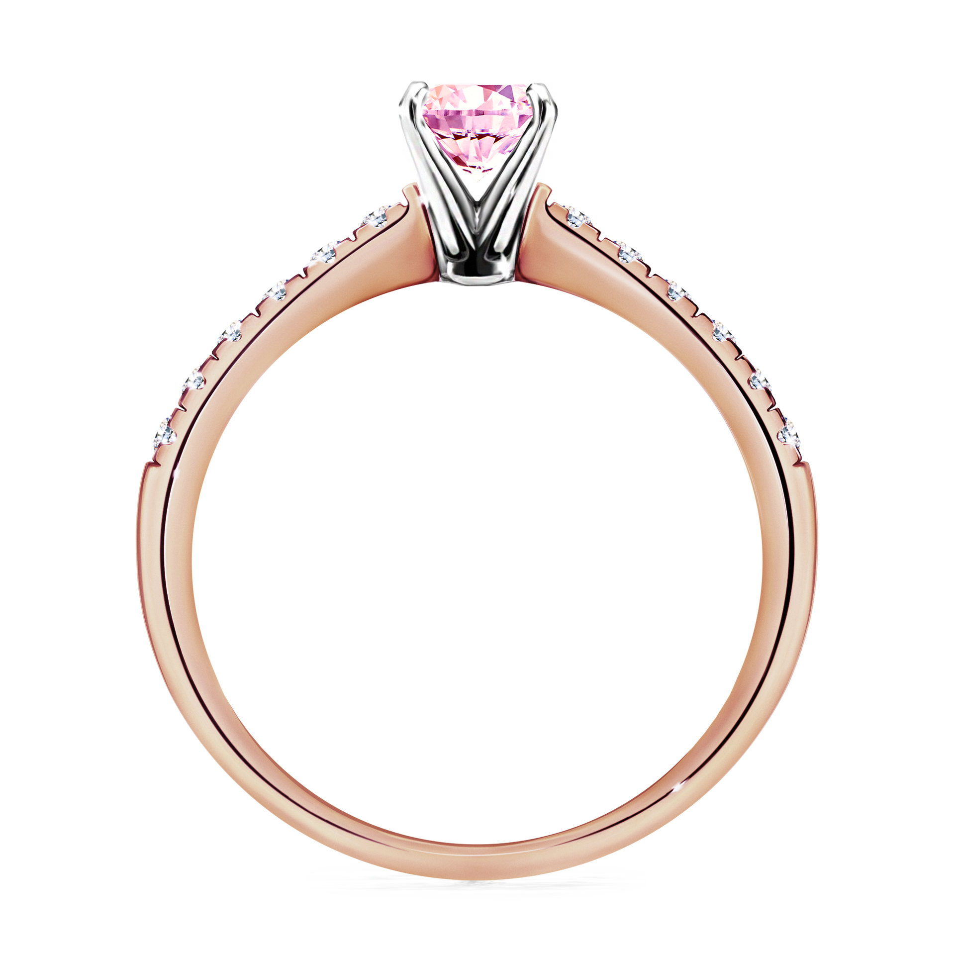 Pierścionek zaręczynowy My Sunshine z różowego złota z szafirem różowym 0,64CT