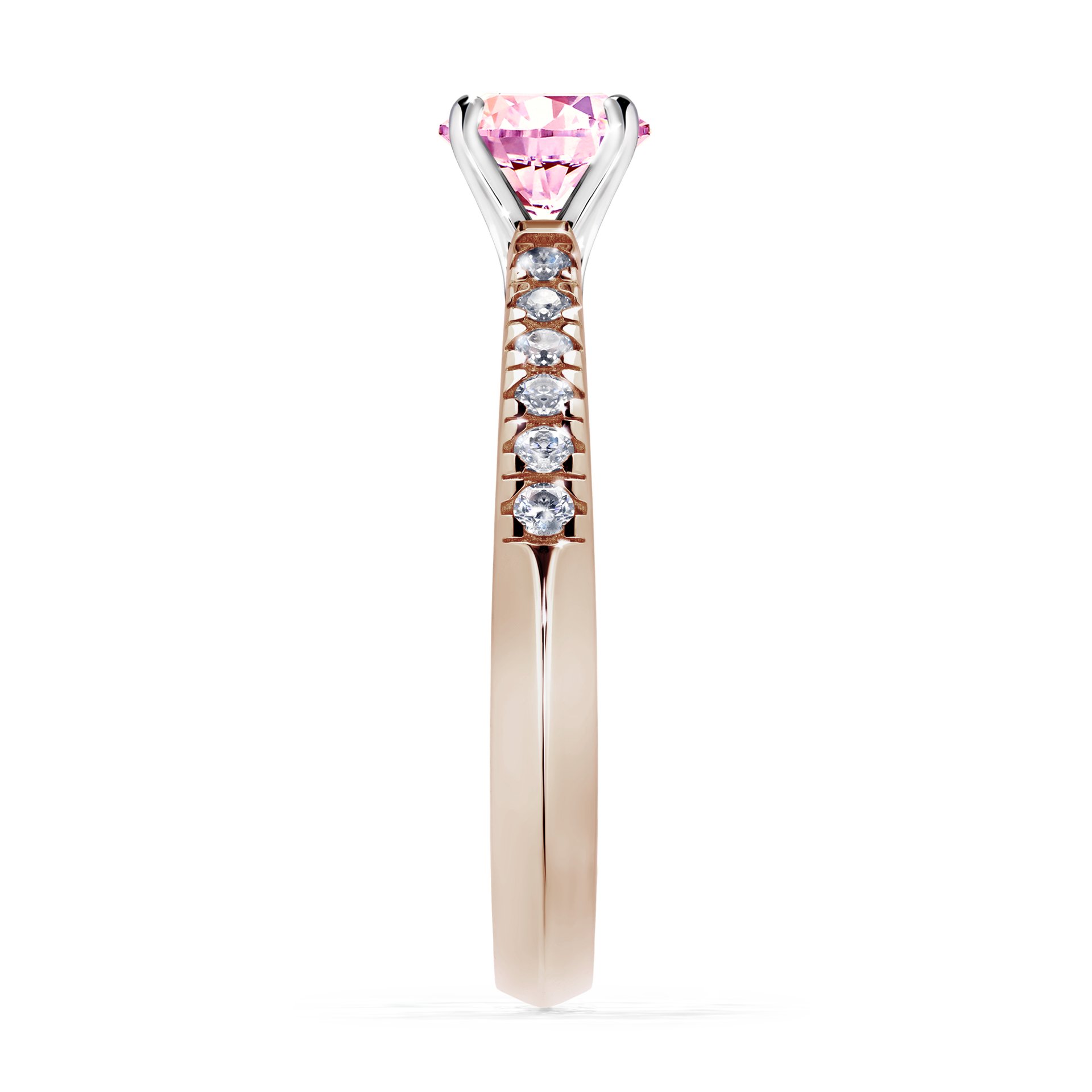 Pierścionek zaręczynowy My Sunshine z różowego złota z szafirem różowym 0,64CT