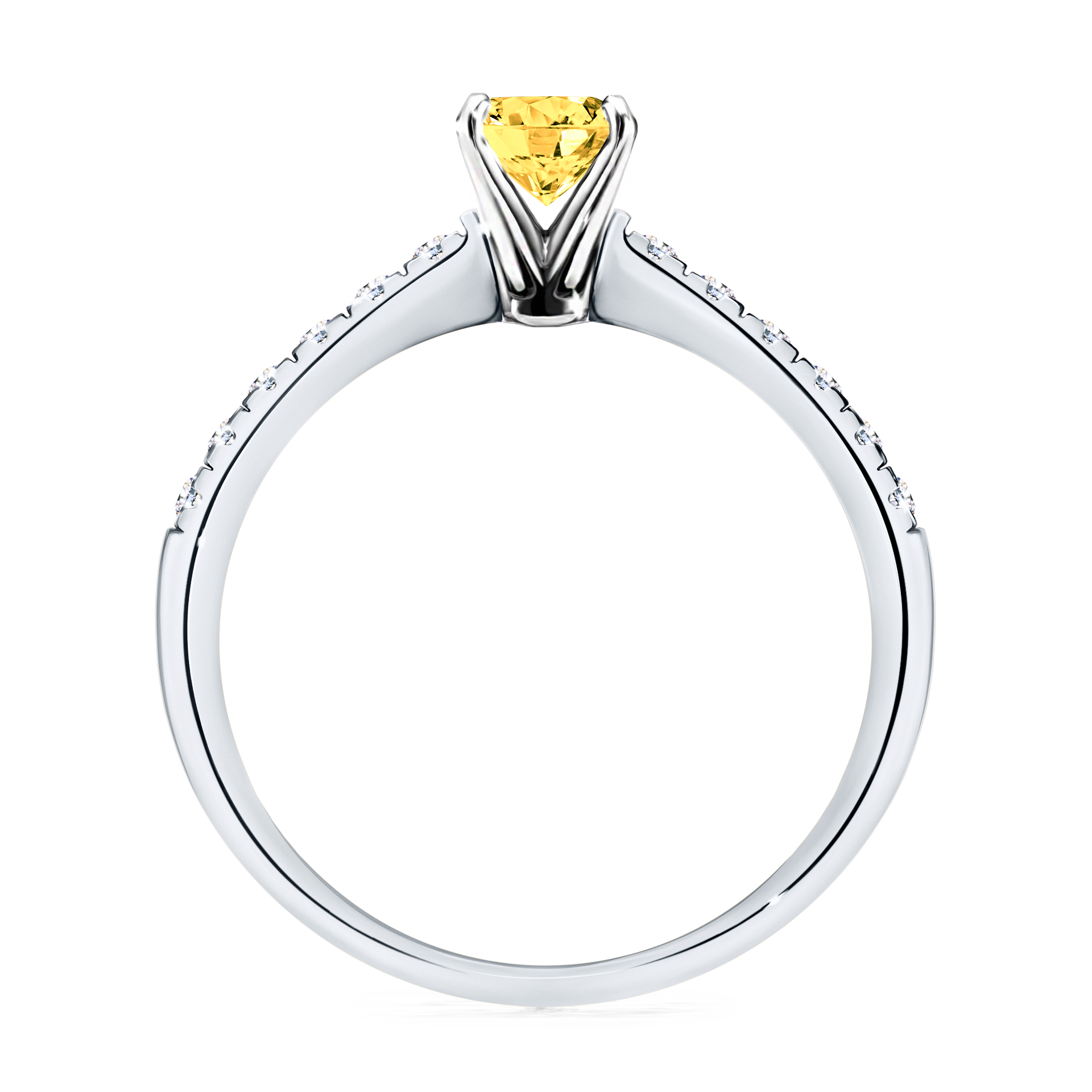 Pierścionek zaręczynowy My Sunshine z białego złota z szafirem żółtym 0,64CT