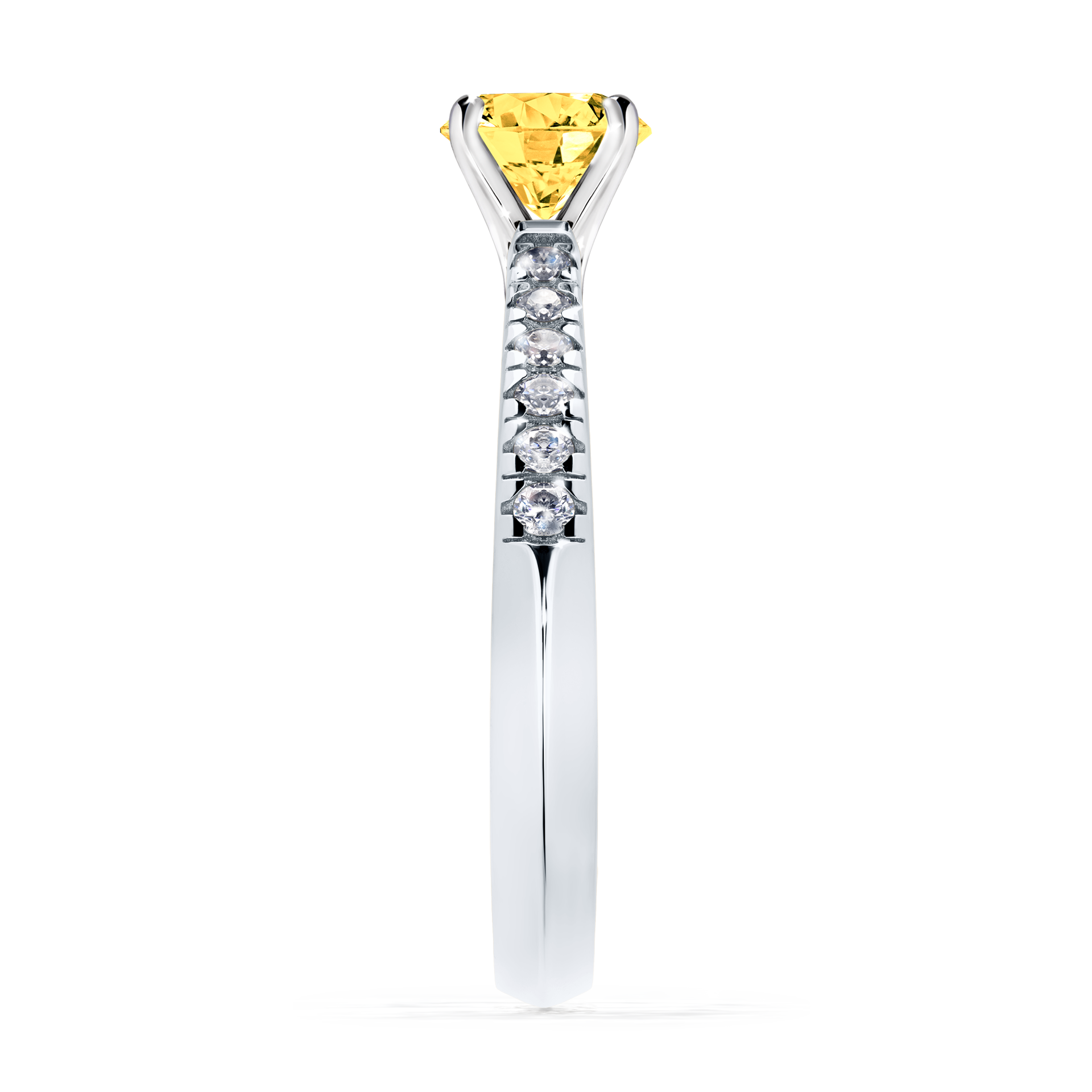 Pierścionek zaręczynowy My Sunshine z białego złota z szafirem żółtym 0,64CT