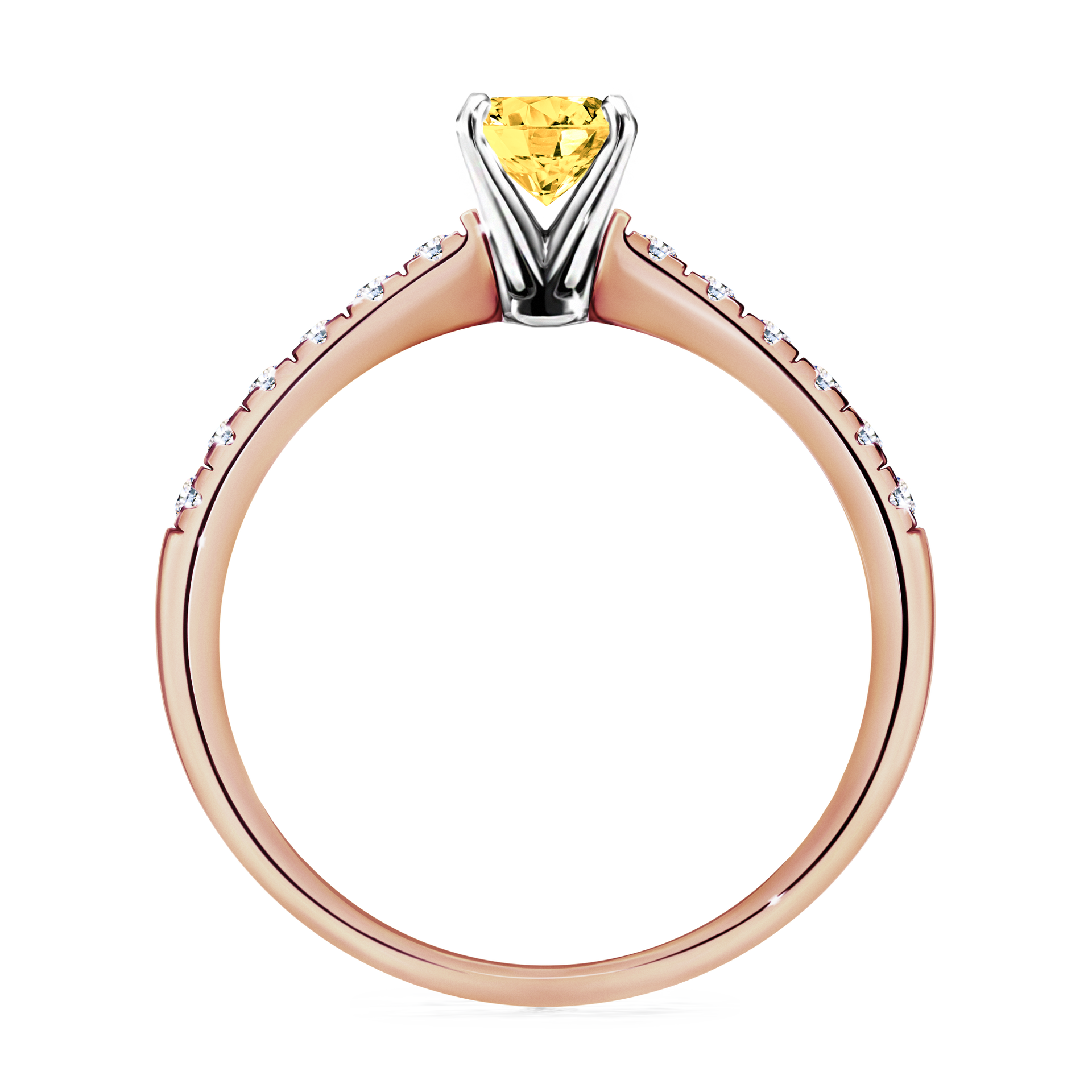 Pierścionek zaręczynowy My Sunshine z różowego złota z szafirem żółtym 0,64CT