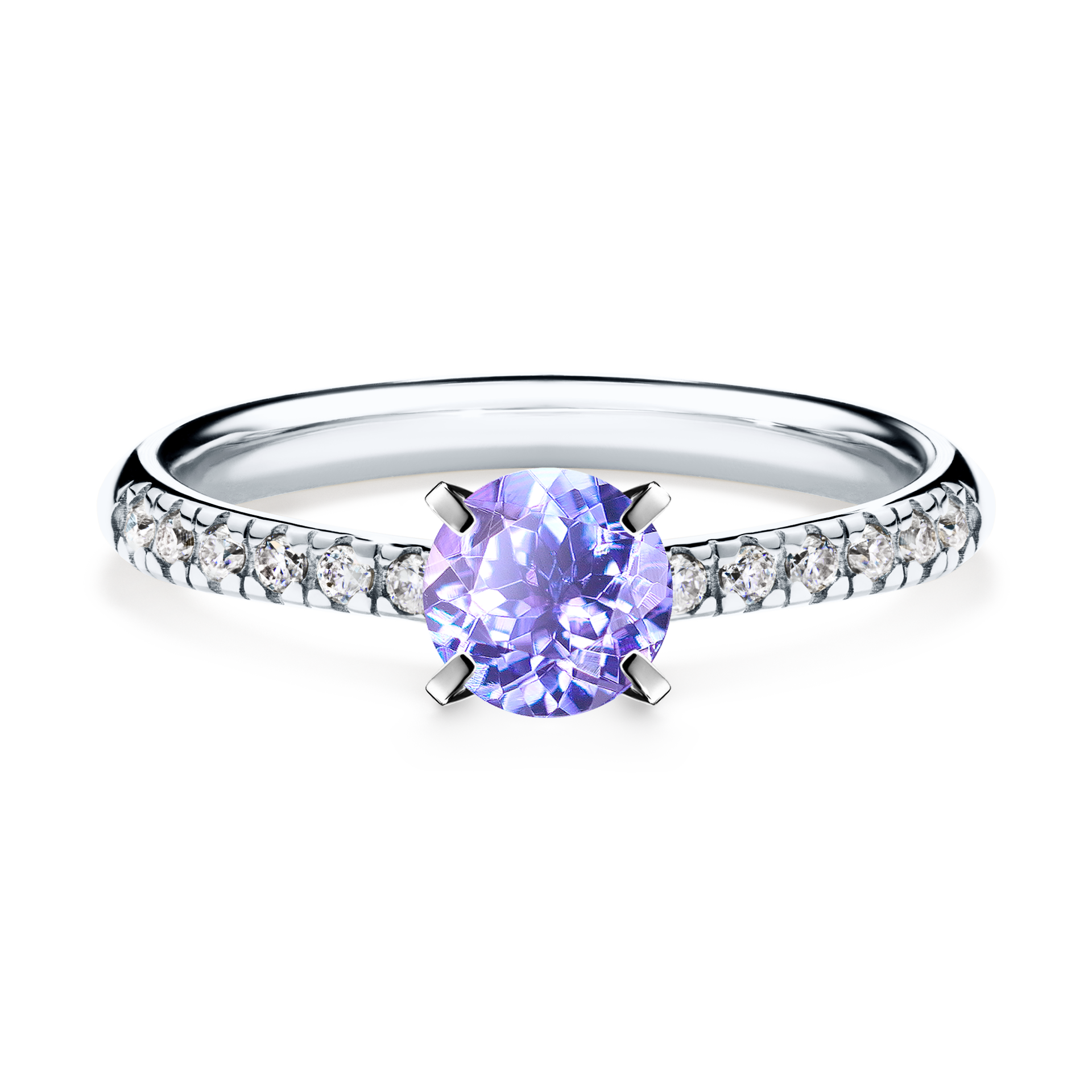 Pierścionek zaręczynowy My Sunshine z białego złota z tanzanitem 0,64CT