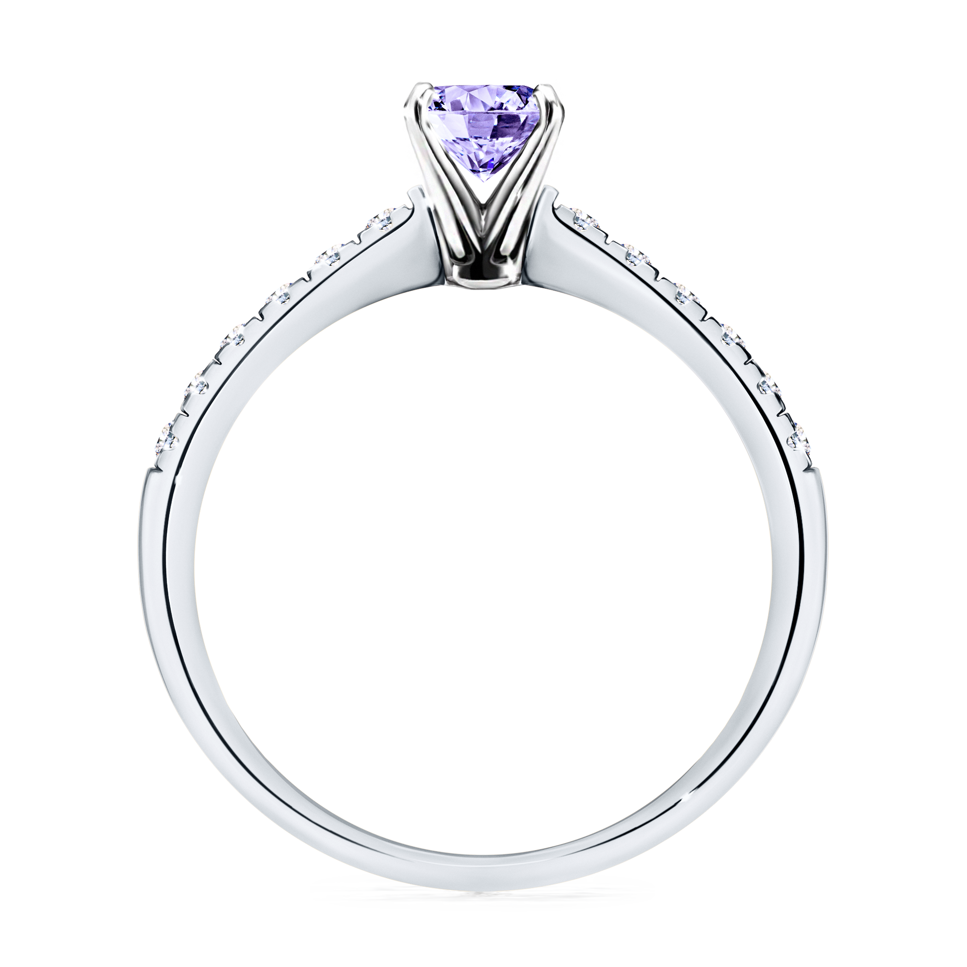 Pierścionek zaręczynowy My Sunshine z białego złota z tanzanitem 0,64CT