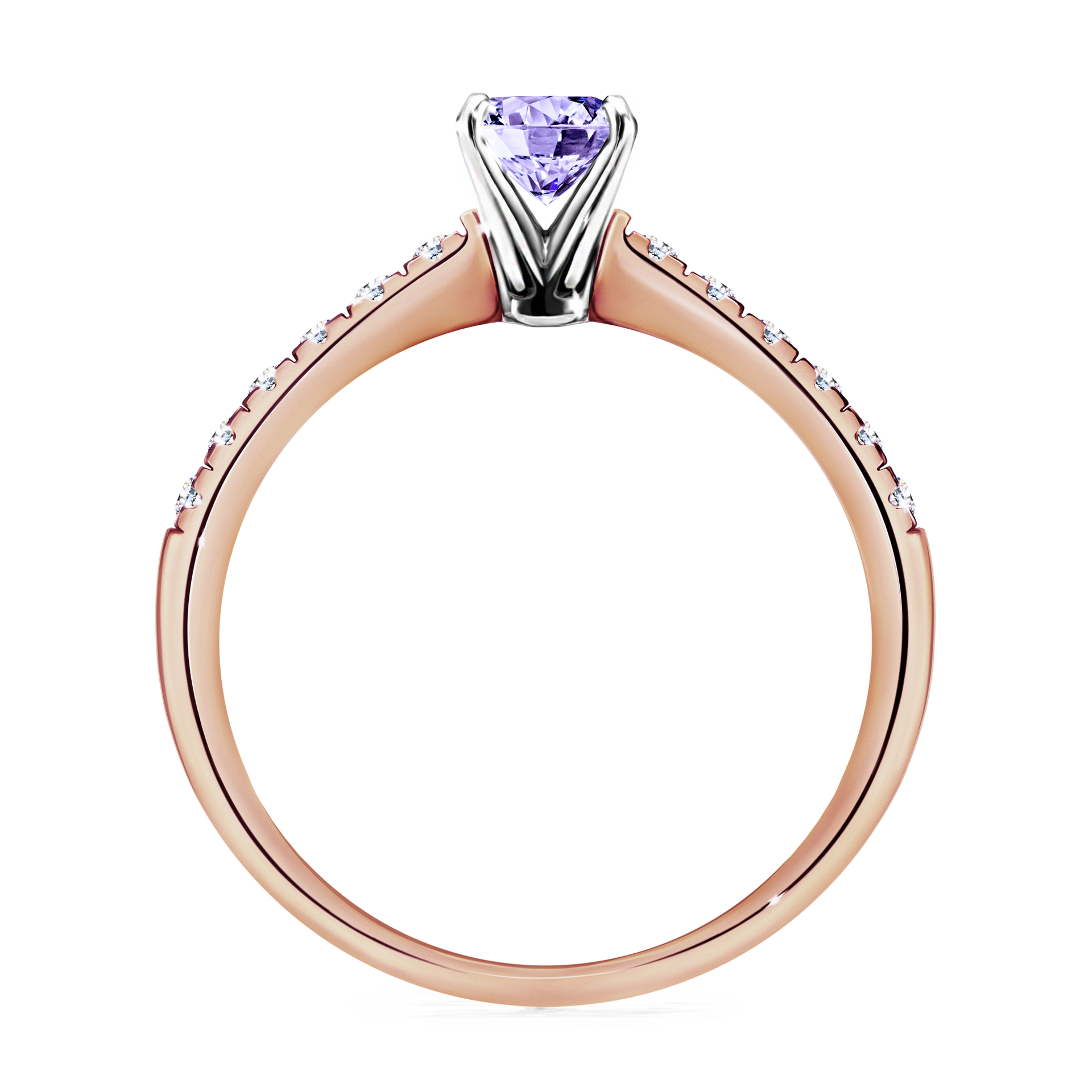 Pierścionek zaręczynowy My Sunshine z różowego złota z tanzanitem 0,64CT