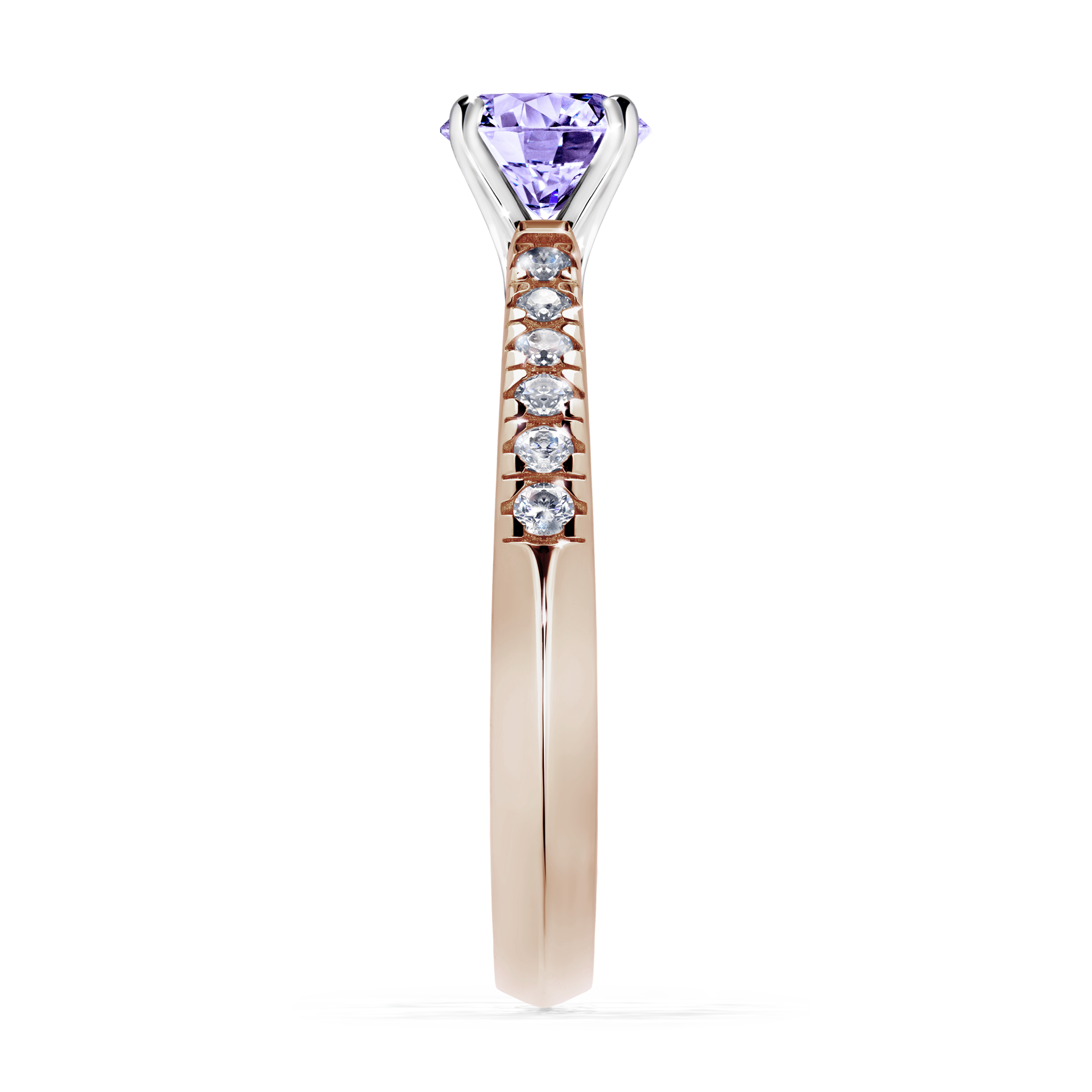 Pierścionek zaręczynowy My Sunshine z różowego złota z tanzanitem 0,64CT