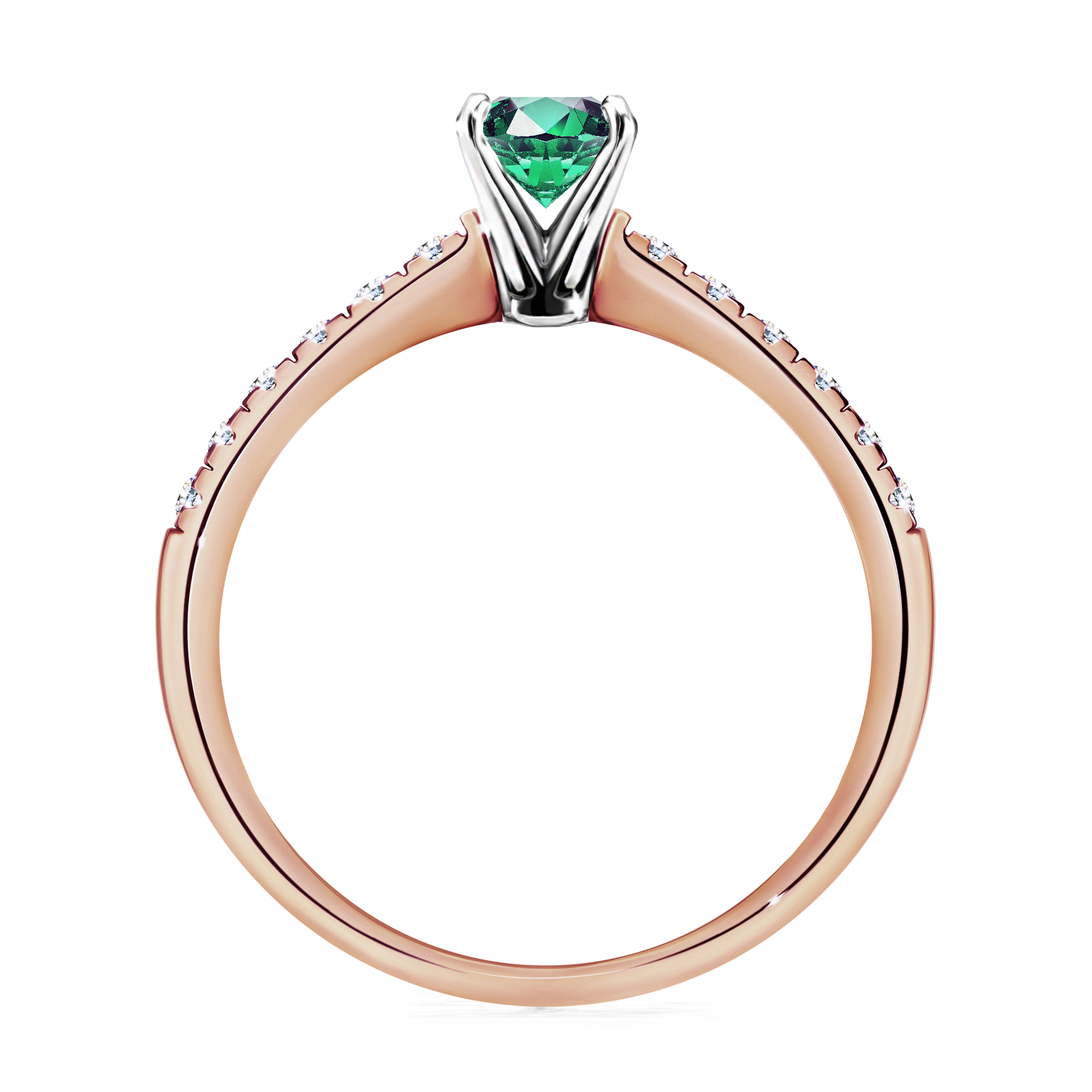 Pierścionek zaręczynowy My Sunshine z różowego złota ze szmaragdem 0,64CT