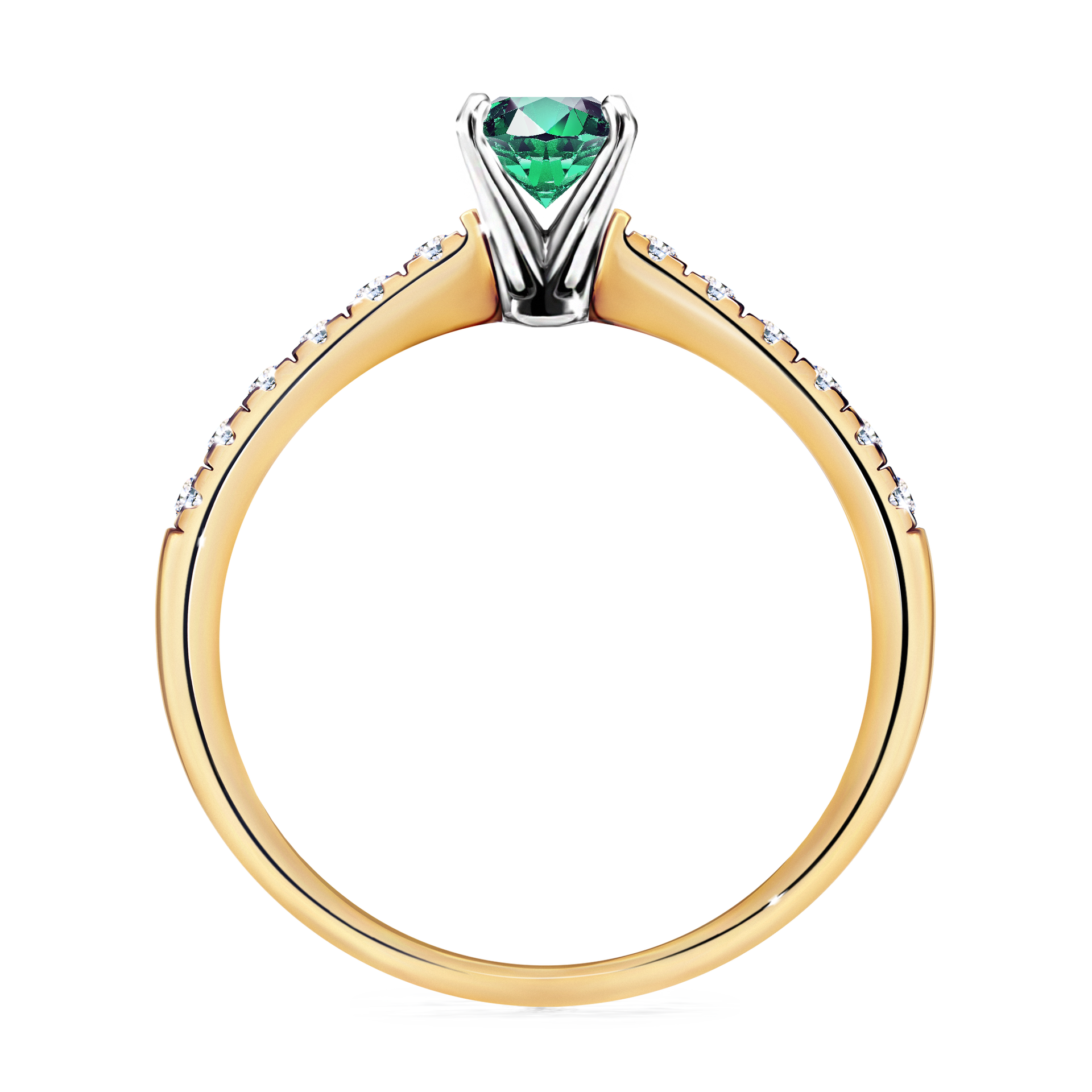 Pierścionek zaręczynowy My Sunshine z żółtego złota ze szmaragdem 0,64CT
