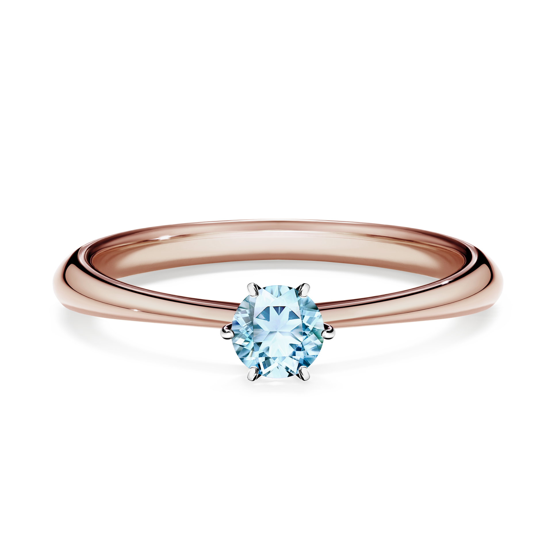 Pierścionek zaręczynowy My Love z różowego złota z akwamarynem 0,25CT
