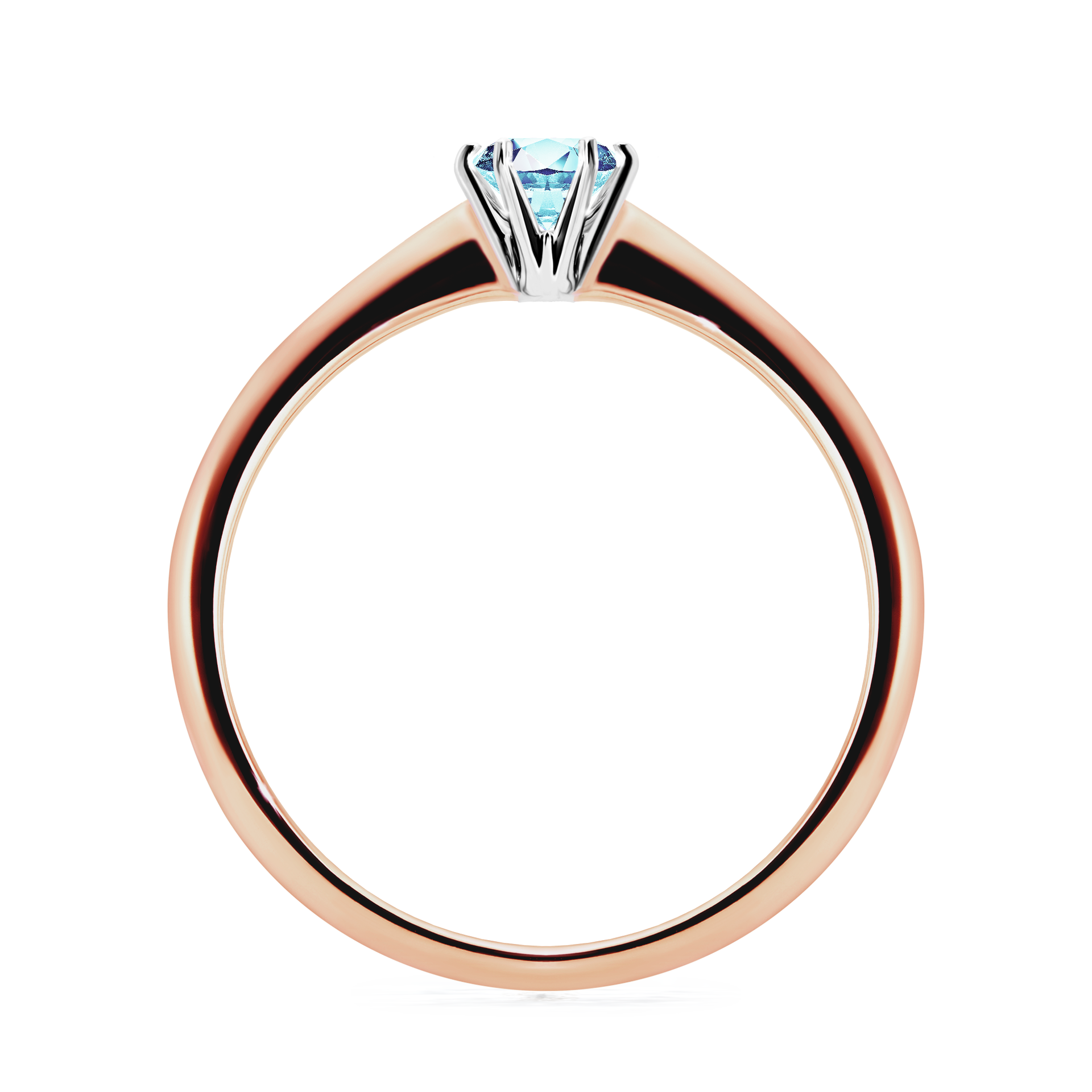 Pierścionek zaręczynowy My Love z różowego złota z akwamarynem 0,25CT