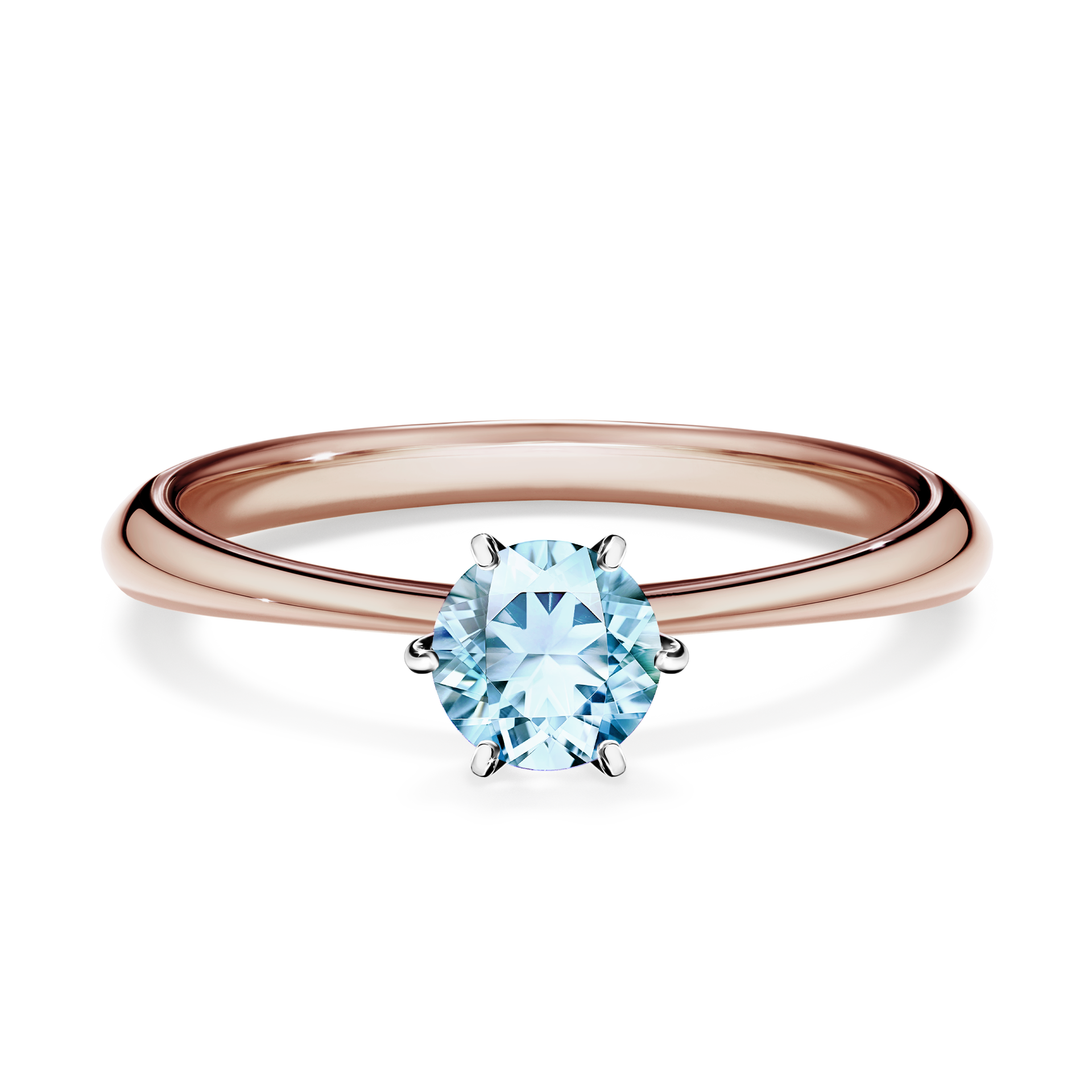 Pierścionek zaręczynowy My Love z różowego złota z akwamarynem 0,50CT