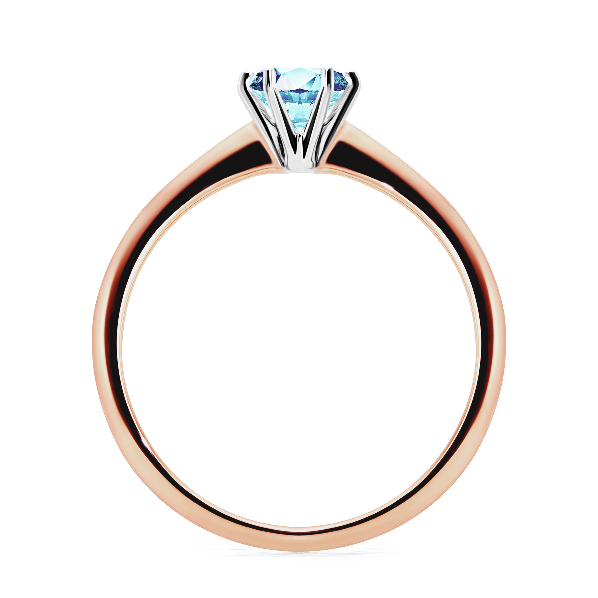 Pierścionek zaręczynowy My Love z różowego złota z akwamarynem 0,50CT