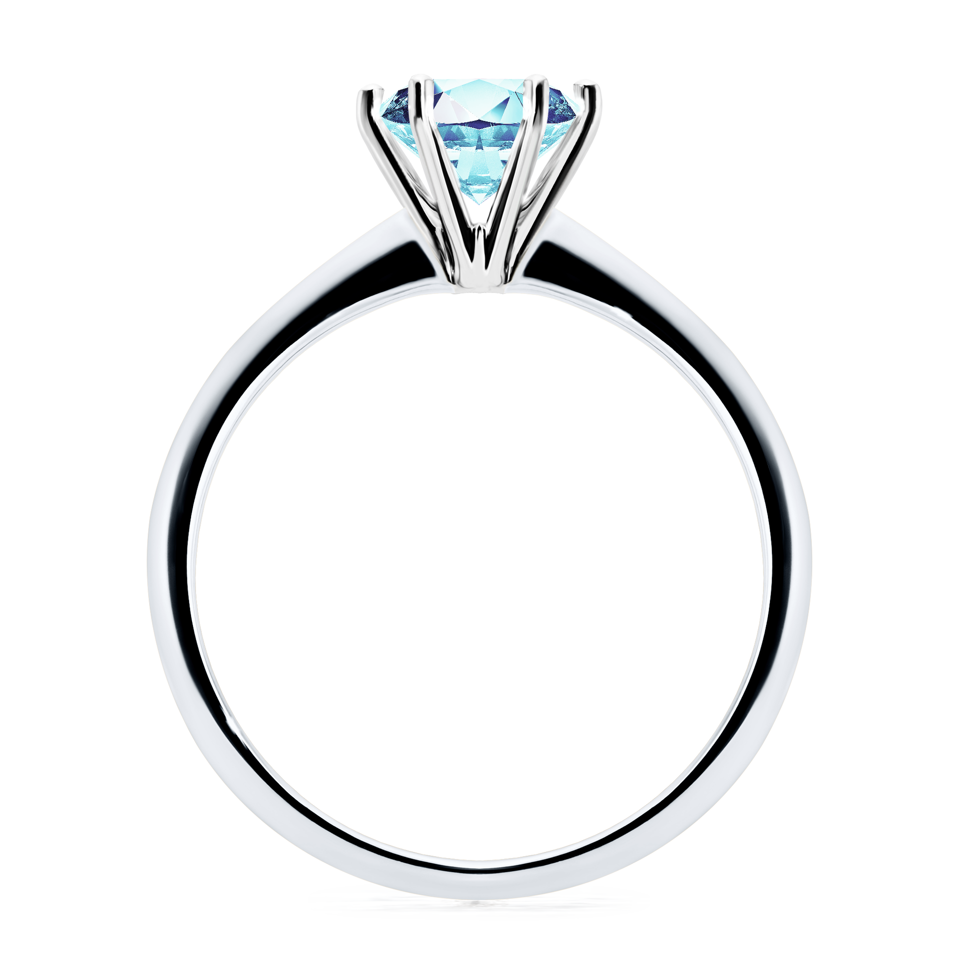 Pierścionek zaręczynowy My Love z białego złota z akwamarynem 1,00CT