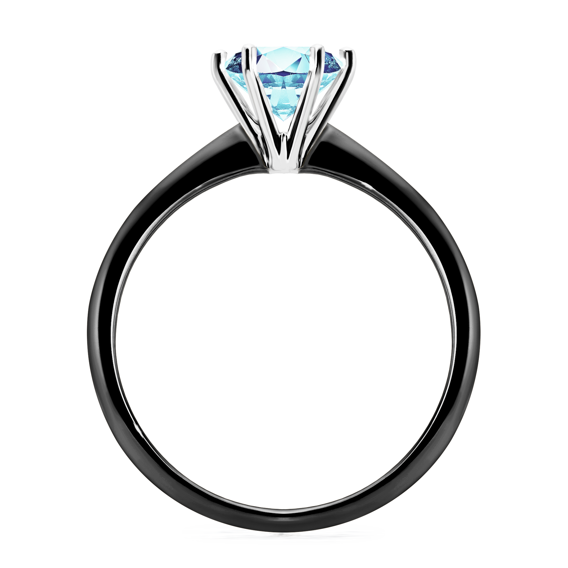 Pierścionek zaręczynowy My Love z czarnego złota z akwamarynem 1,00CT