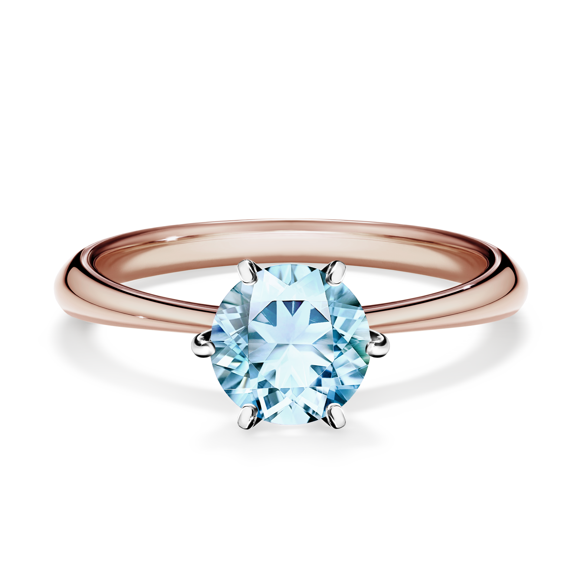 Pierścionek zaręczynowy My Love z różowego złota z akwamarynem 1,00CT