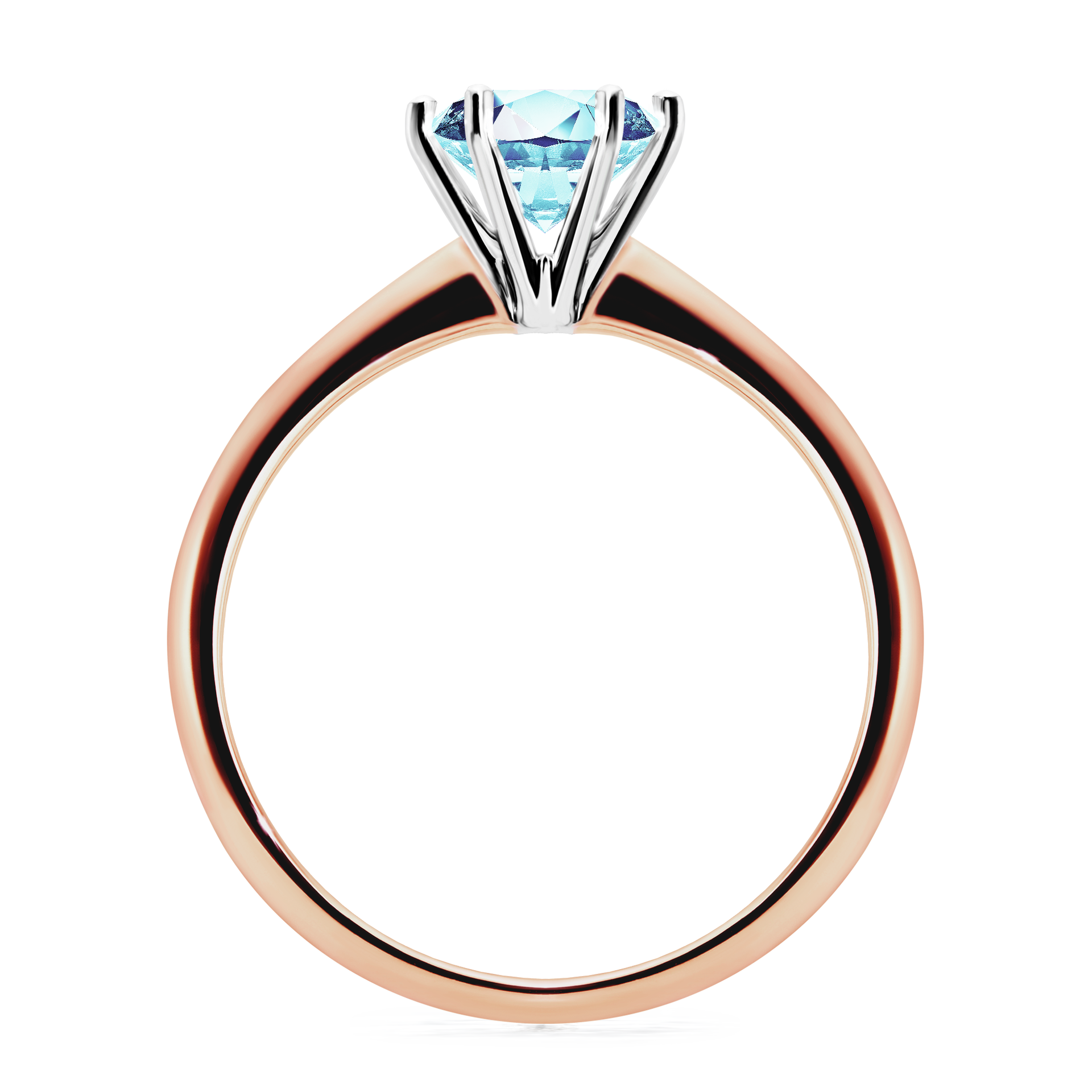 Pierścionek zaręczynowy My Love z różowego złota z akwamarynem 1,00CT