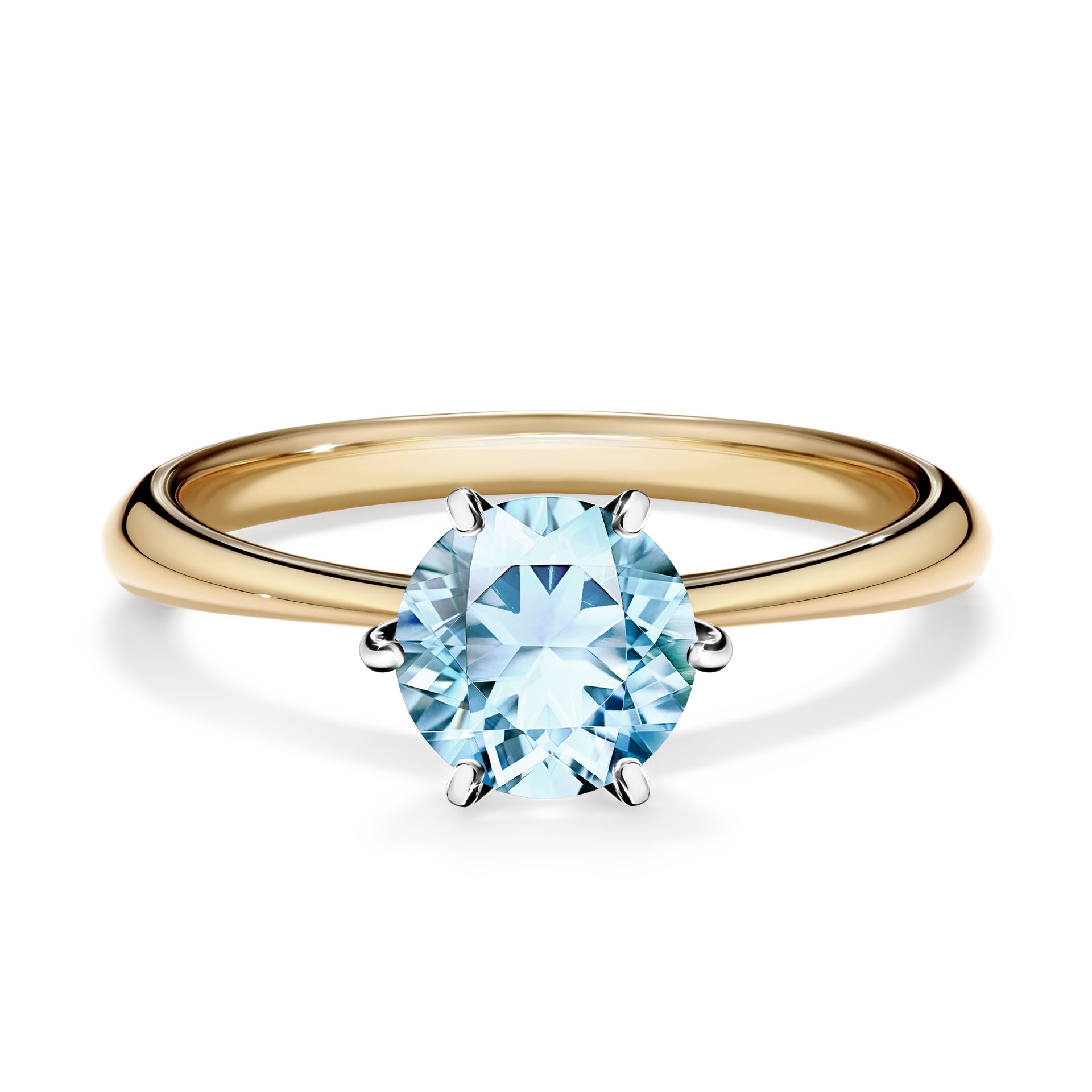 Pierścionek zaręczynowy My Love z żółtego złota z akwamarynem 1,00CT