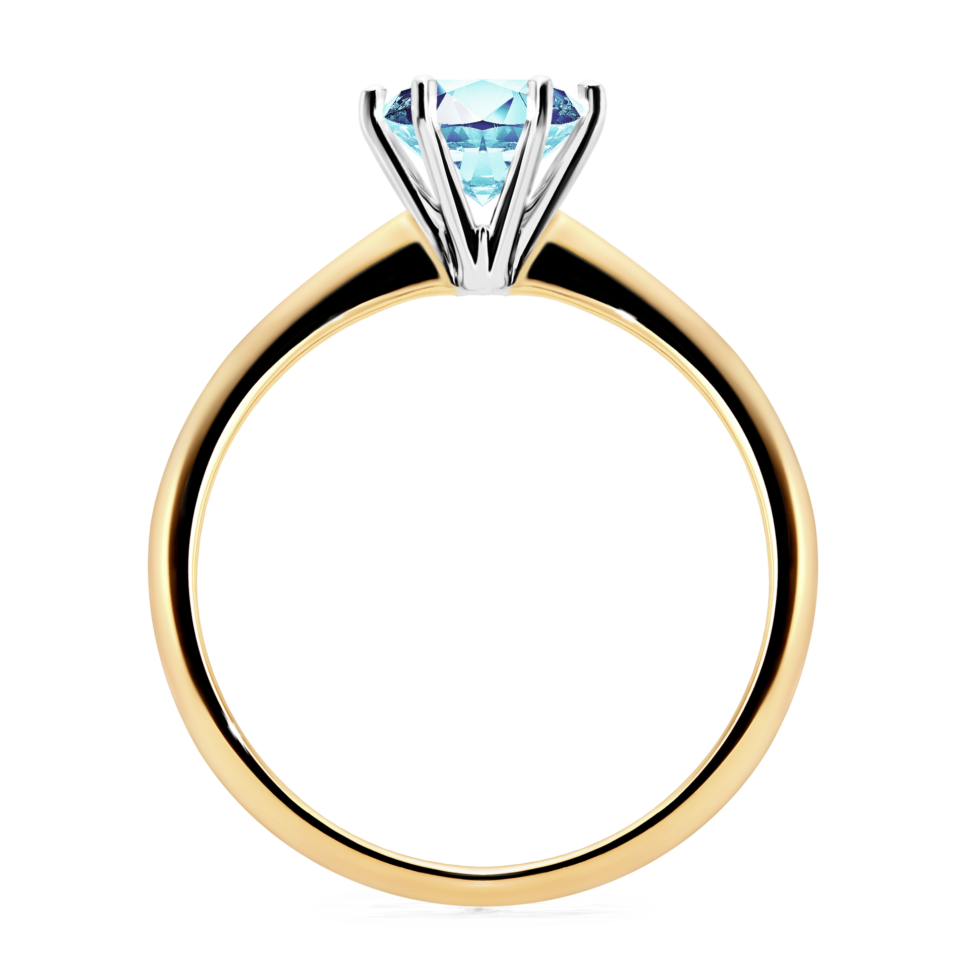 Pierścionek zaręczynowy My Love z żółtego złota z akwamarynem 1,00CT