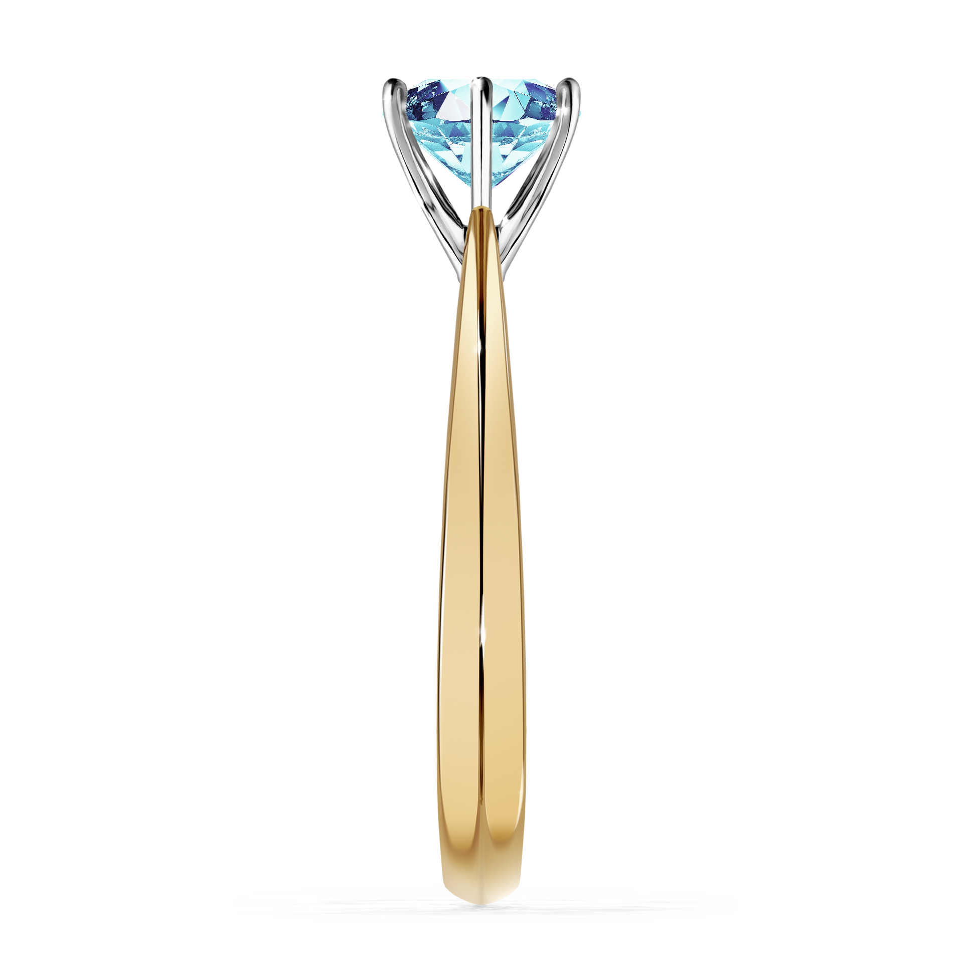 Pierścionek zaręczynowy My Love z żółtego złota z akwamarynem 1,00CT