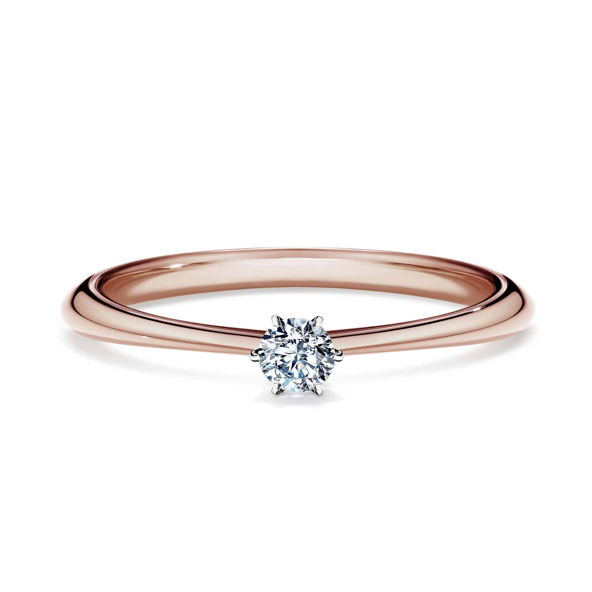 Pierścionek zaręczynowy My Love z różowego złota z diamentem laboratoryjnym 0,10CT