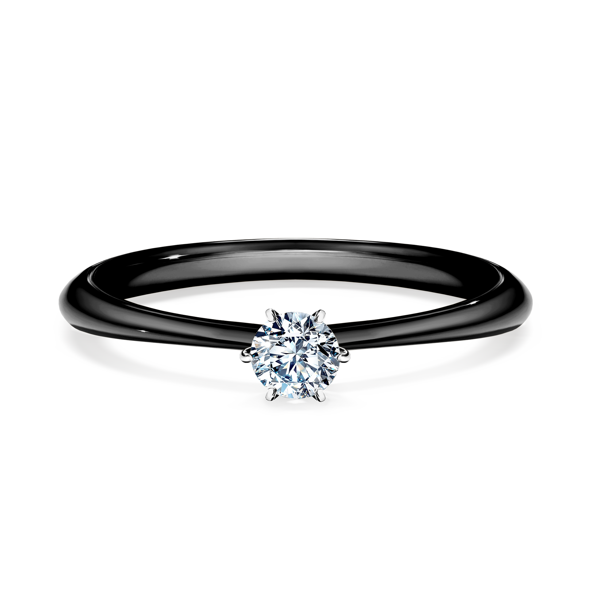 Pierścionek zaręczynowy My Love z czarnego złota z diamentem laboratoryjnym 0,17CT