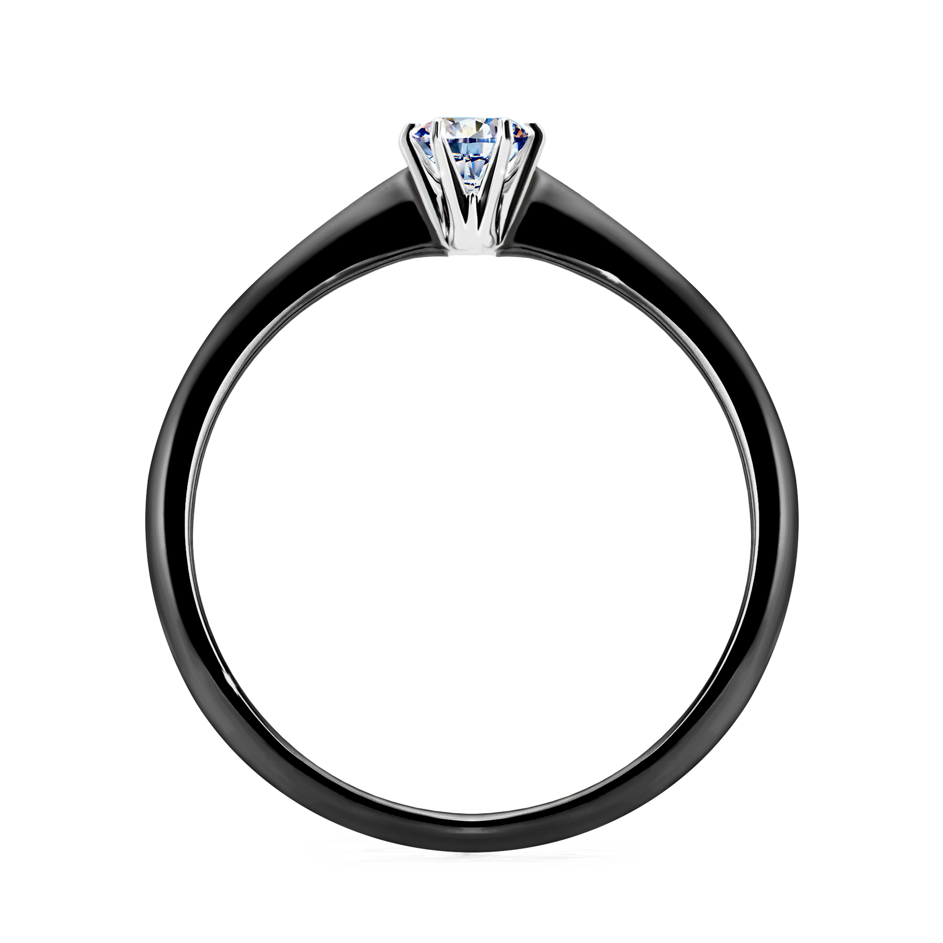 Pierścionek zaręczynowy My Love z czarnego złota z diamentem laboratoryjnym 0,17CT