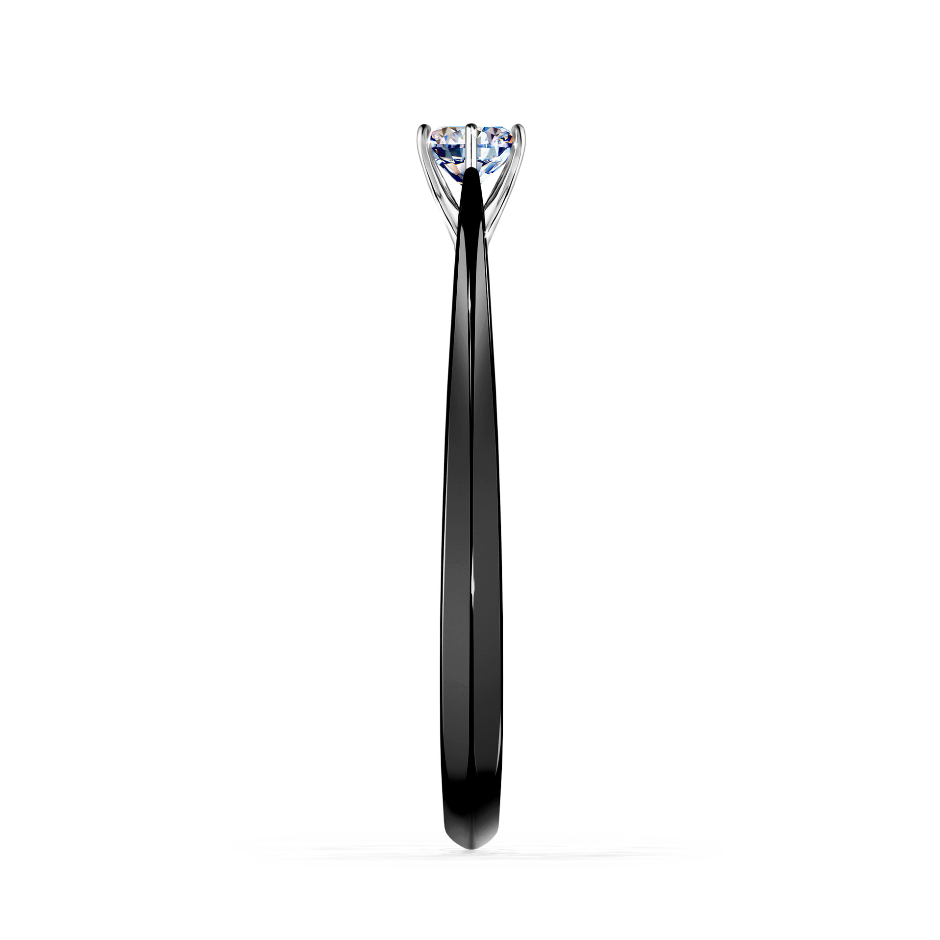 Pierścionek zaręczynowy My Love z czarnego złota z diamentem laboratoryjnym 0,17CT