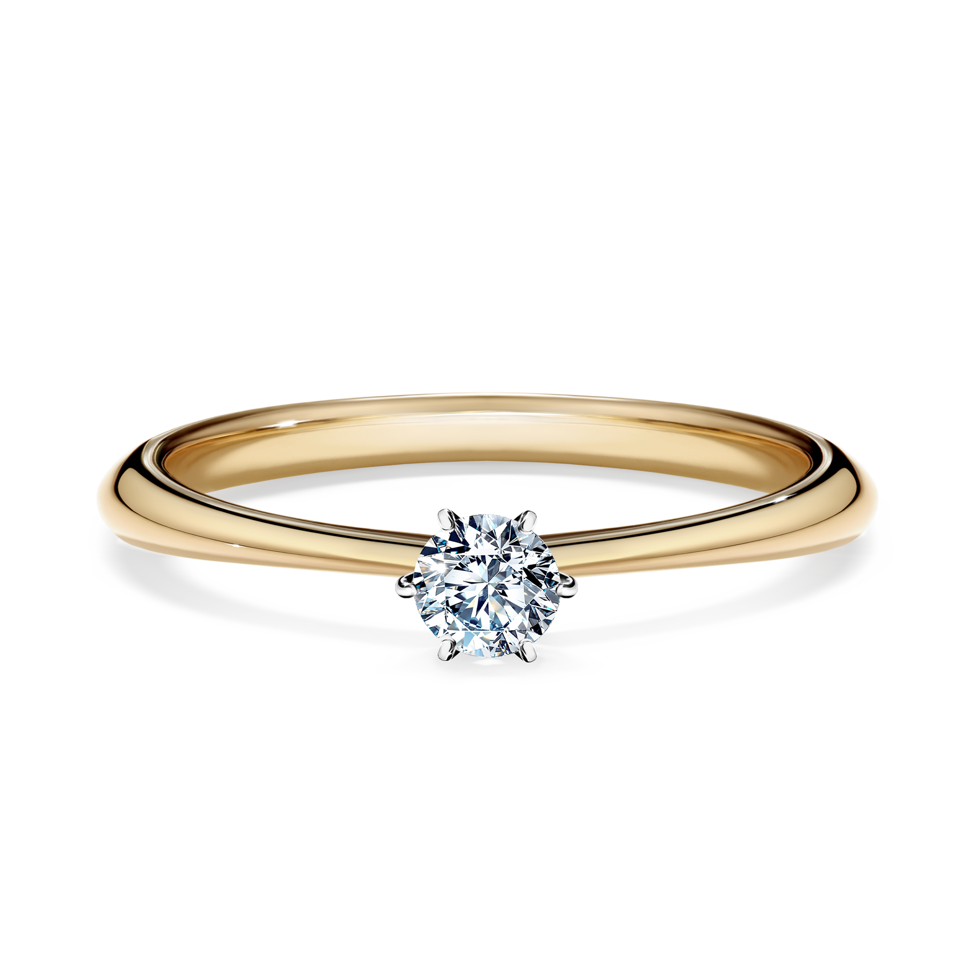 Pierścionek zaręczynowy My Love z żółtego złota z diamentem laboratoryjnym 0,17CT