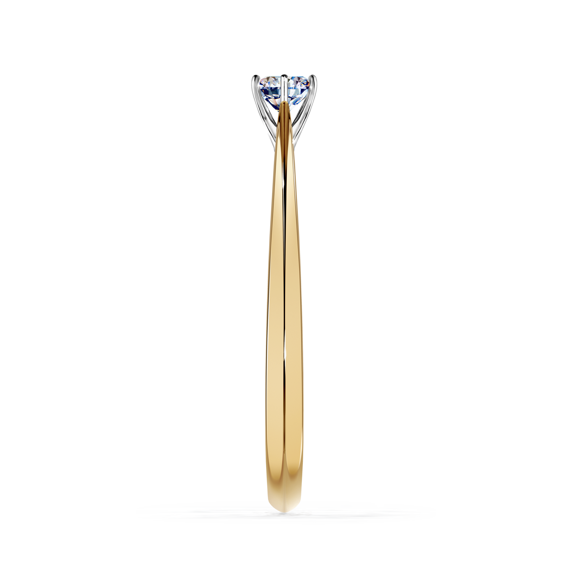 Pierścionek zaręczynowy My Love z żółtego złota z diamentem laboratoryjnym 0,17CT