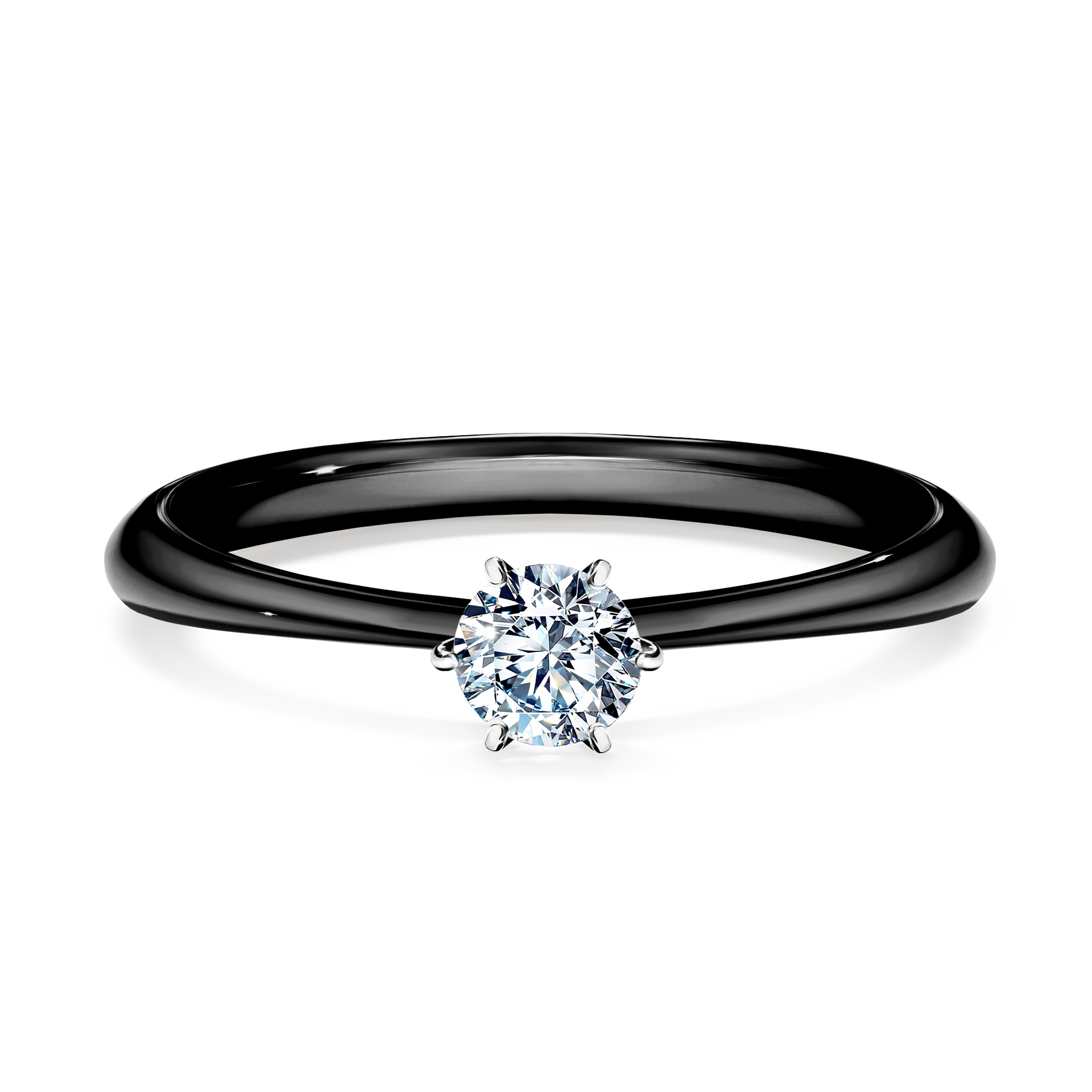 Pierścionek zaręczynowy My Love z czarnego złota z diamentem laboratoryjnym 0,25CT