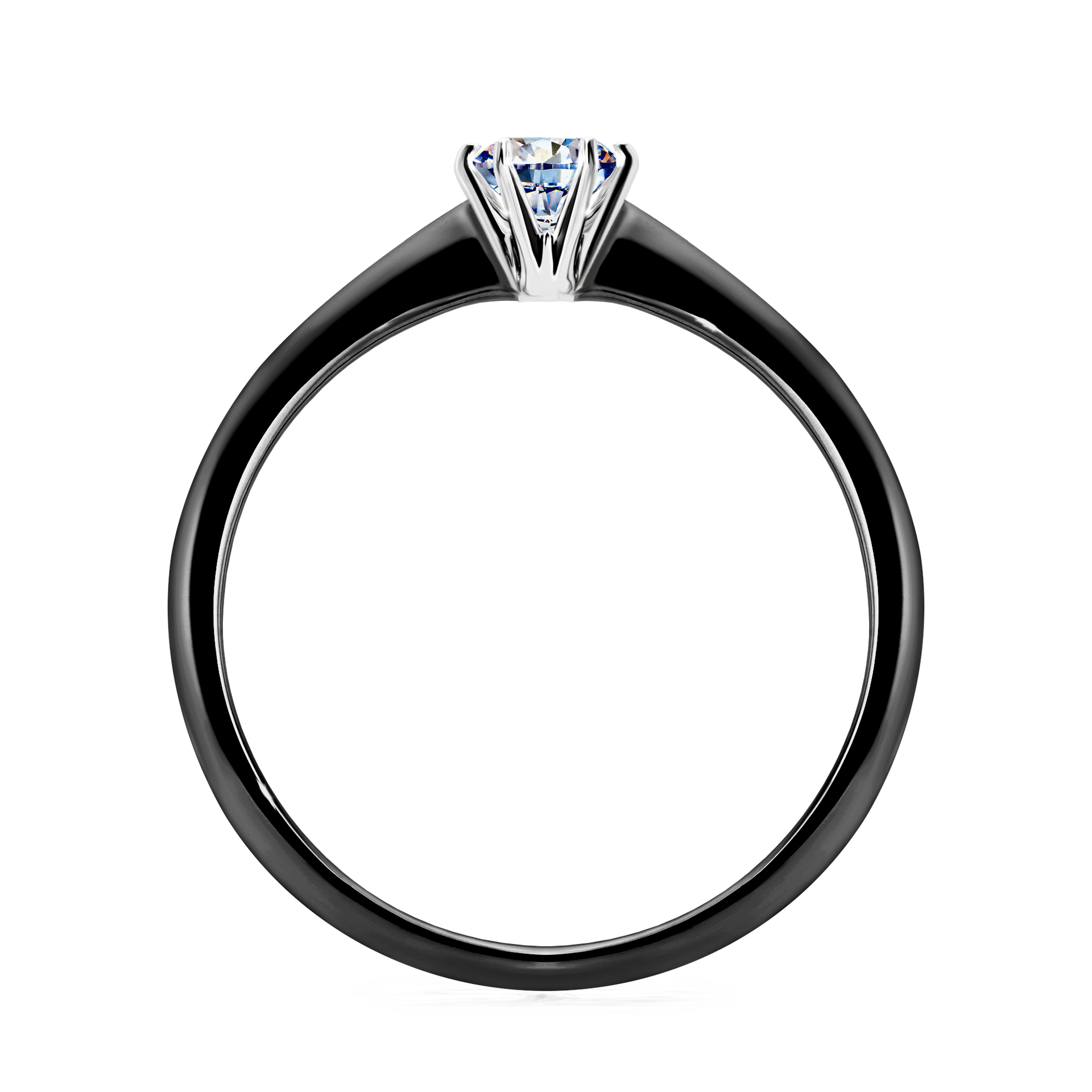 Pierścionek zaręczynowy My Love z czarnego złota z diamentem laboratoryjnym 0,25CT