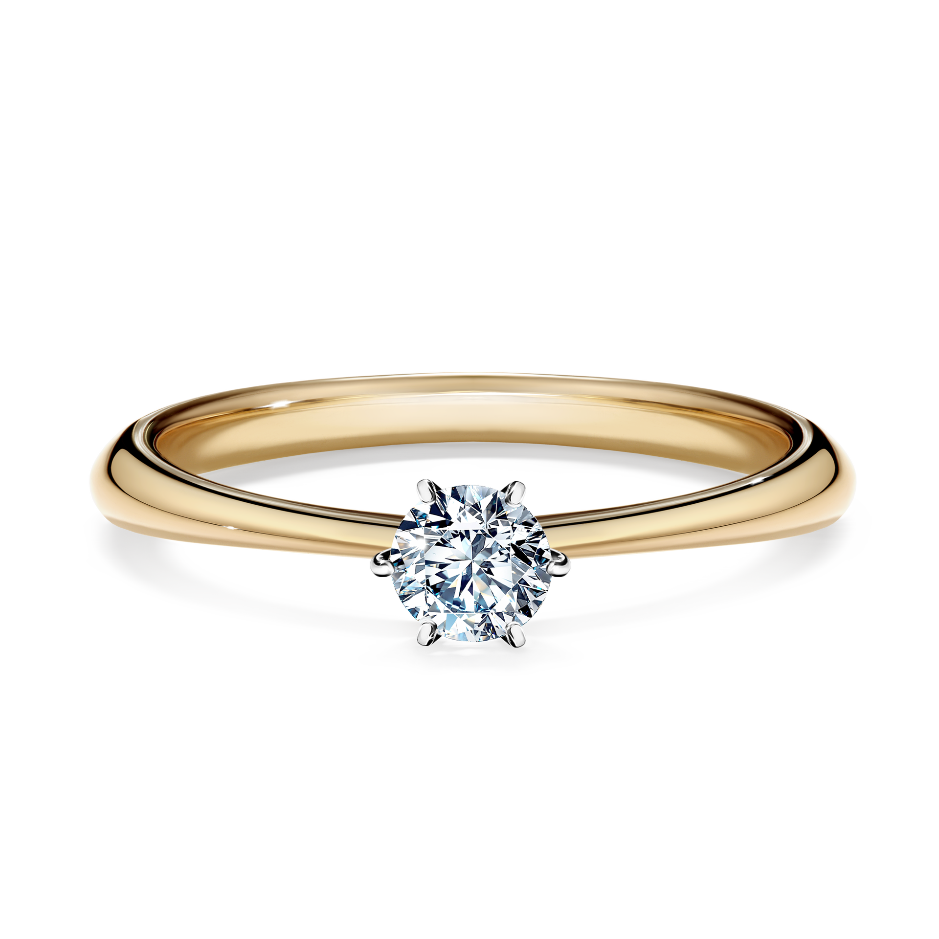 Pierścionek zaręczynowy My Love z żółtego złota z diamentem naturalnym 0,25CT