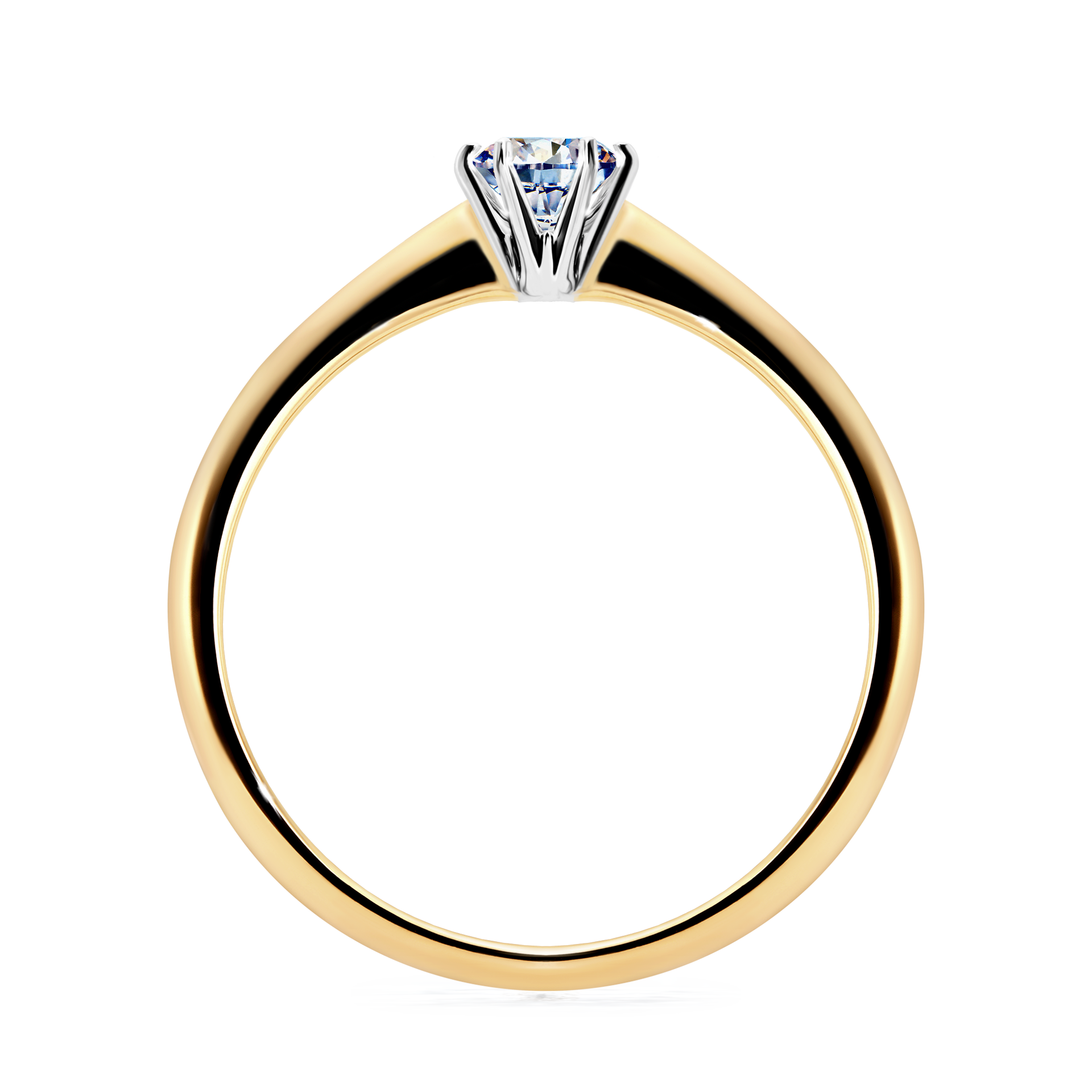 Pierścionek zaręczynowy My Love z żółtego złota z diamentem naturalnym 0,25CT