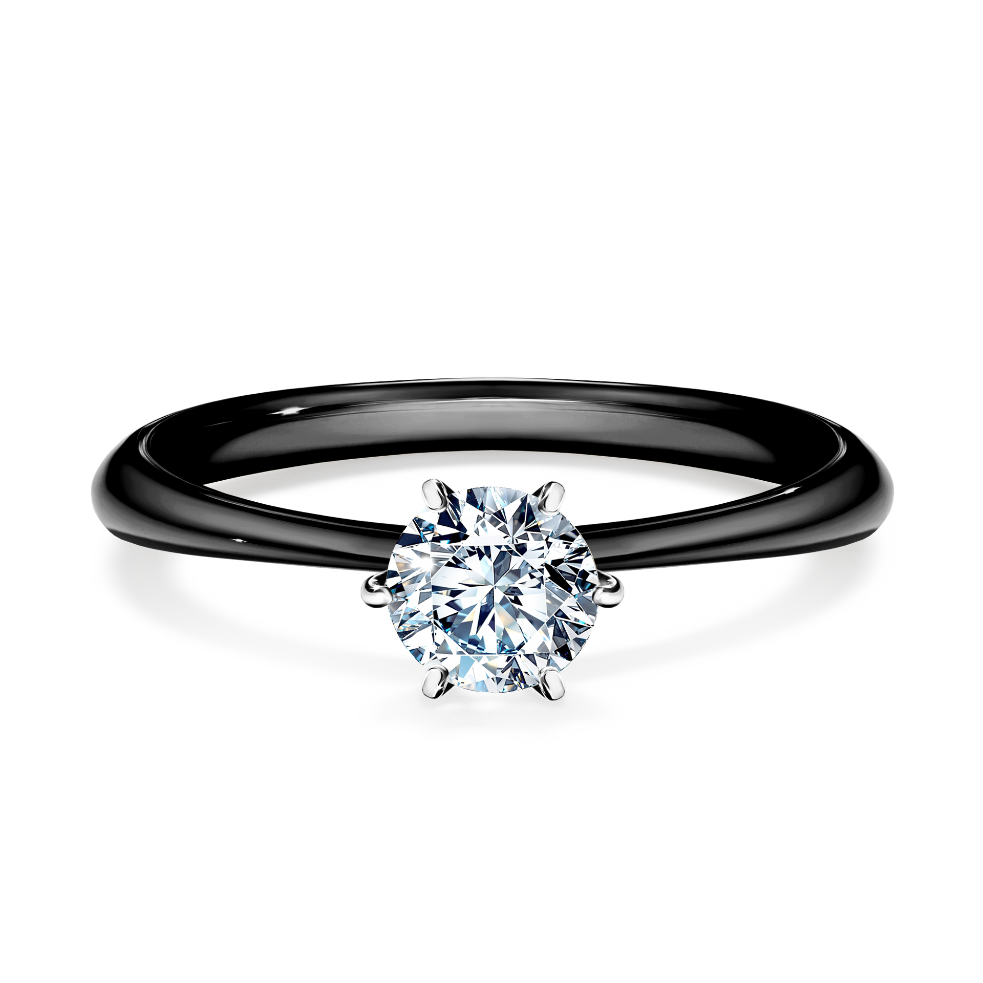 Pierścionek zaręczynowy My Love z czarnego złota z diamentem naturalnym 0,50CT