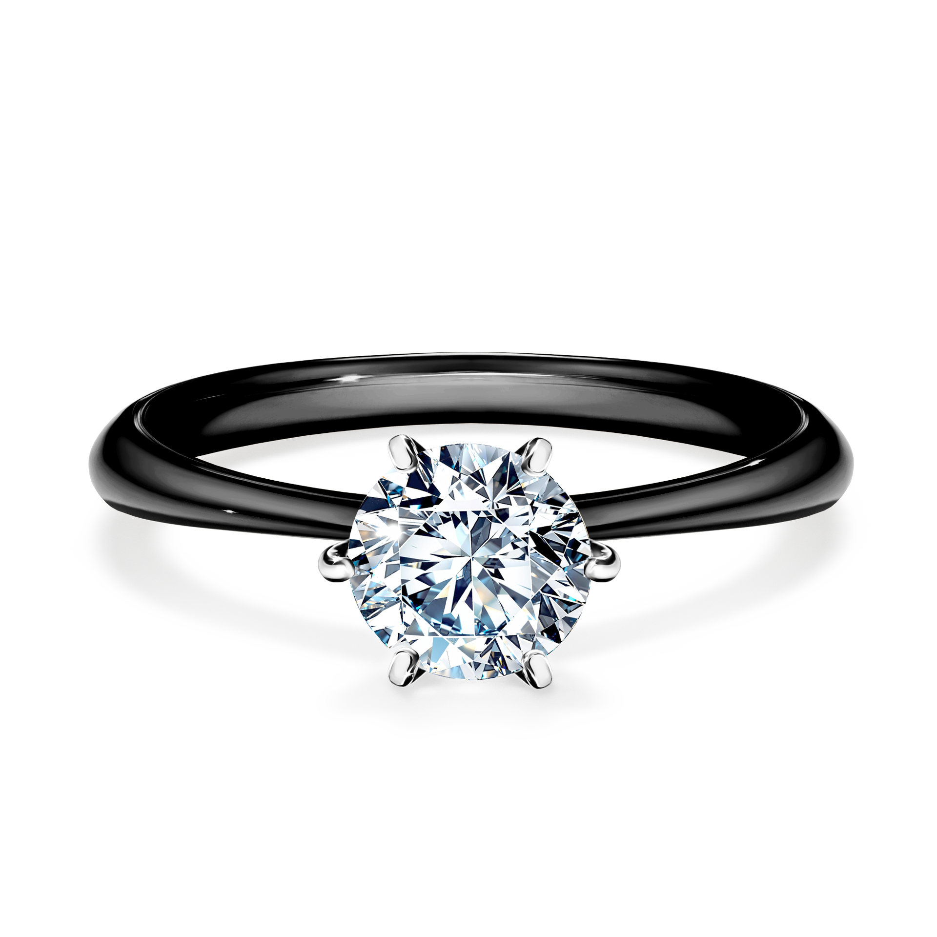 Pierścionek zaręczynowy My Love z czarnego złota z diamentem laboratoryjnym 0,80CT