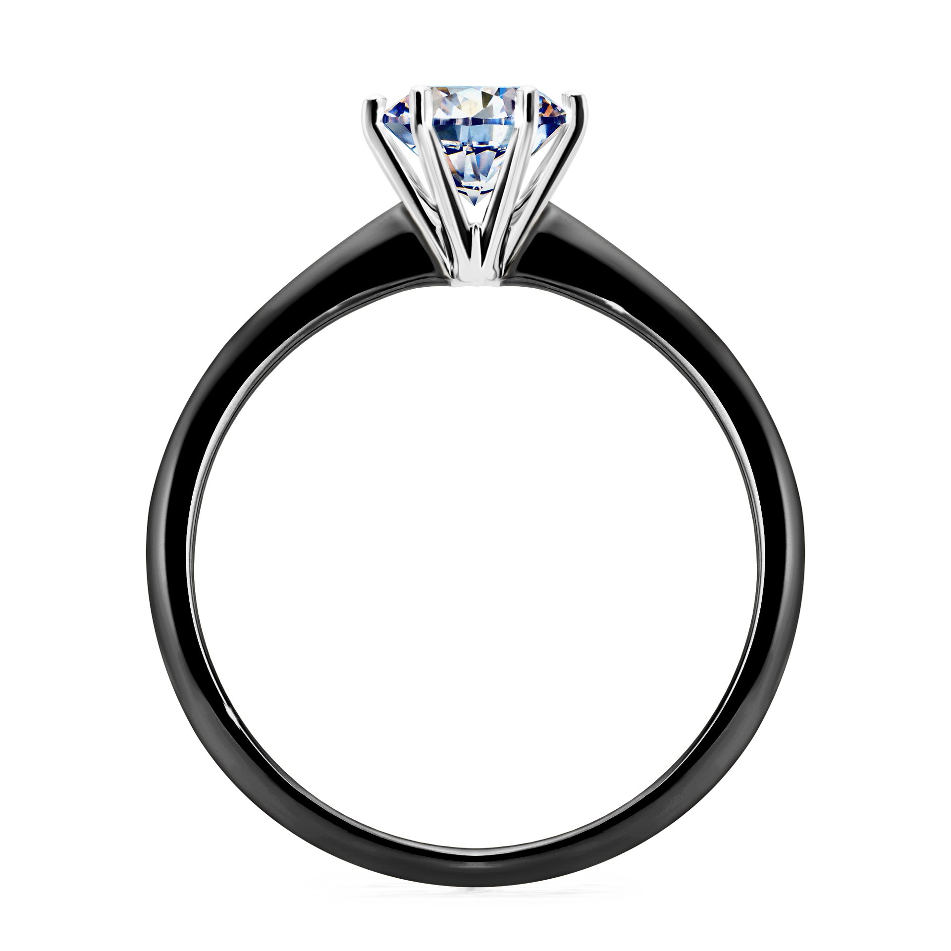 Pierścionek zaręczynowy My Love z czarnego złota z diamentem laboratoryjnym 0,80CT