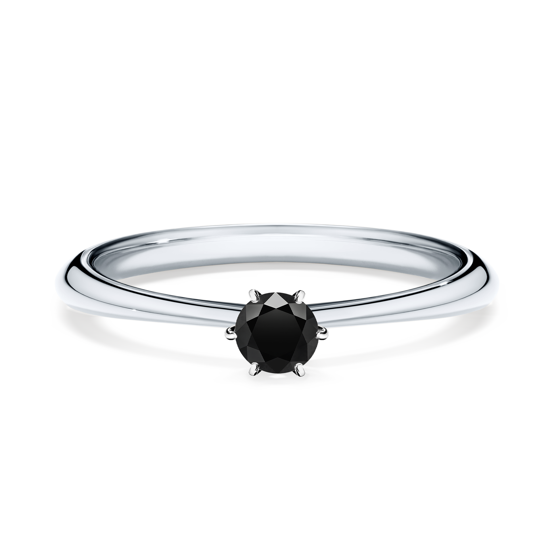 Pierścionek zaręczynowy My Love z białego złota z czarnym diamentem 0,17CT