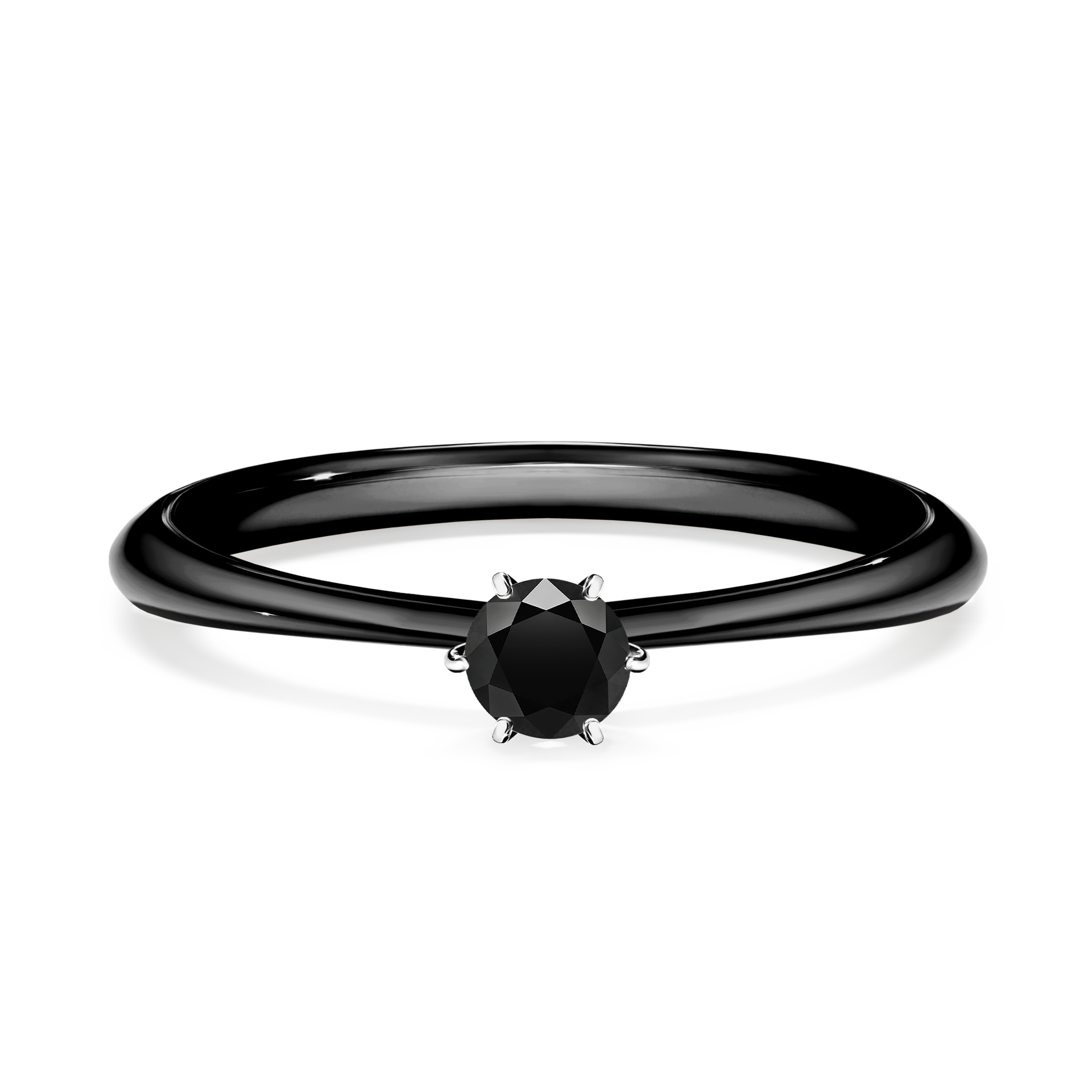 Pierścionek zaręczynowy My Love z czarnego złota z czarnym diamentem 0,17CT