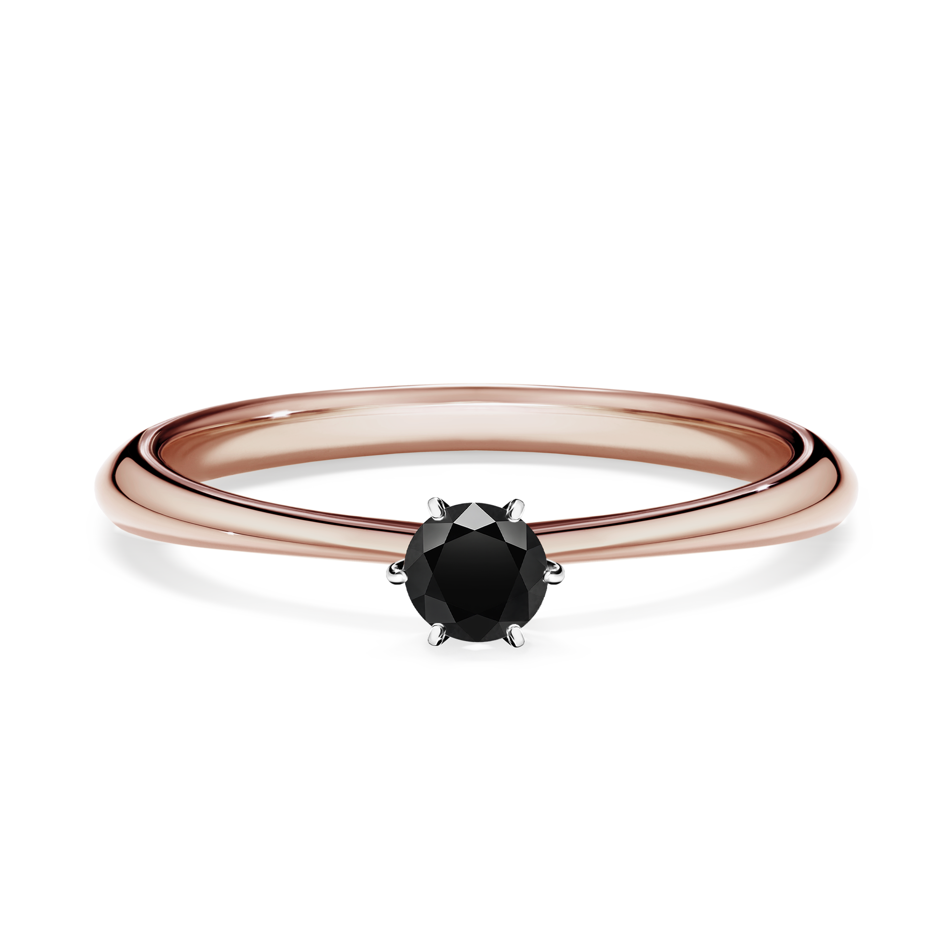 Pierścionek zaręczynowy My Love z różowego złota z czarnym diamentem 0,17CT