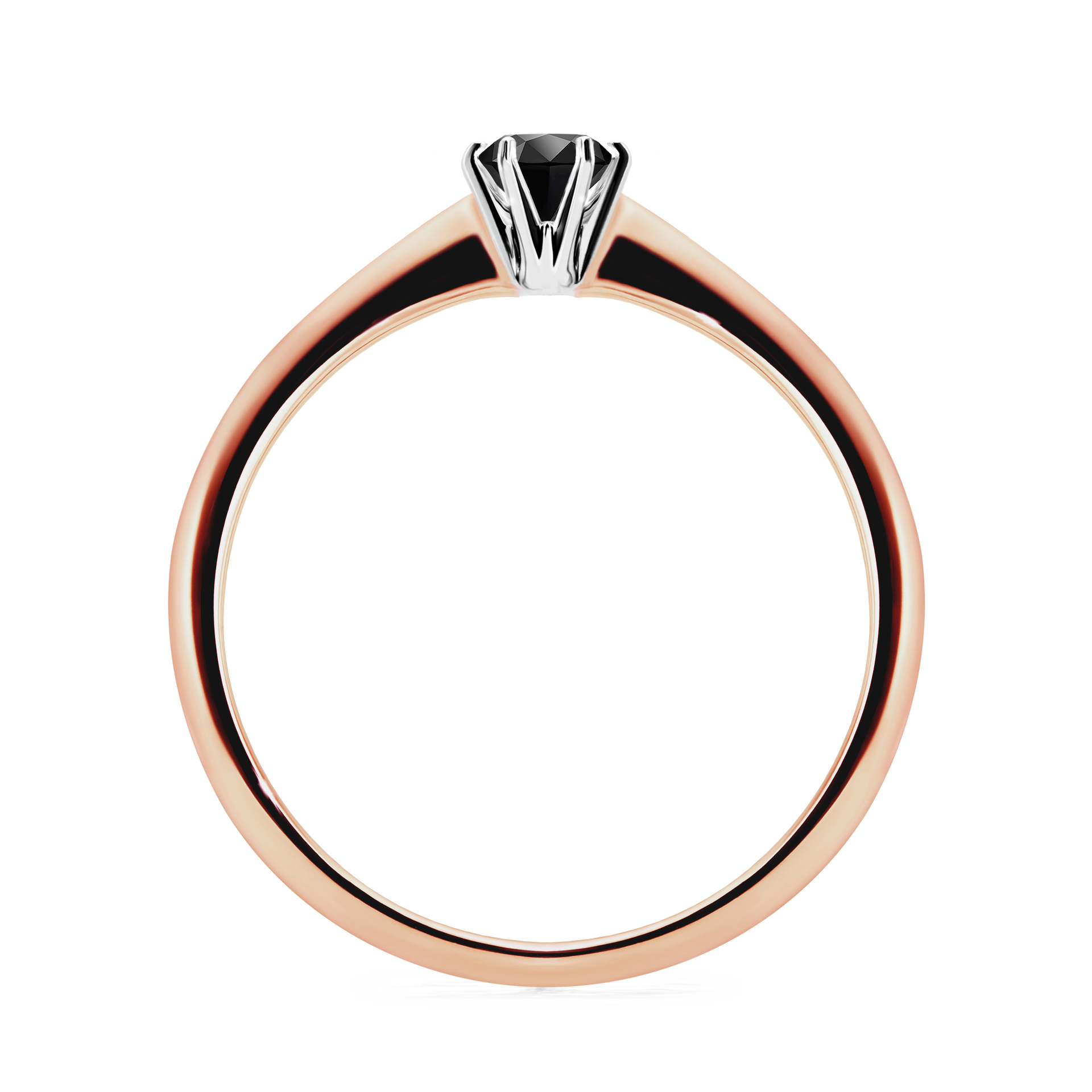 Pierścionek zaręczynowy My Love z różowego złota z czarnym diamentem 0,17CT