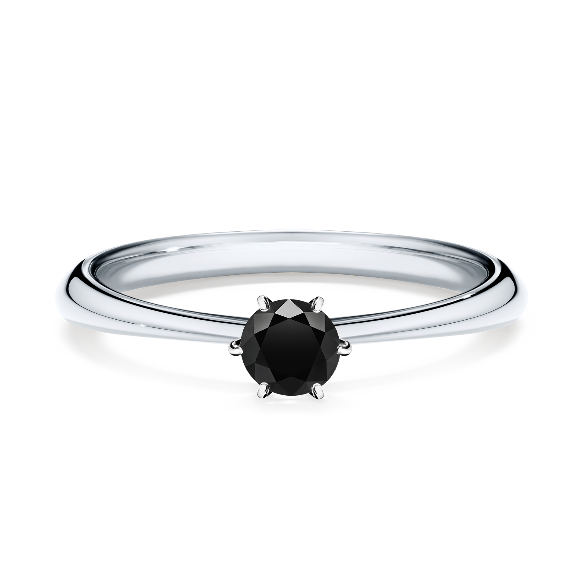 Pierścionek zaręczynowy My Love z białego złota z czarnym diamentem 0,25CT