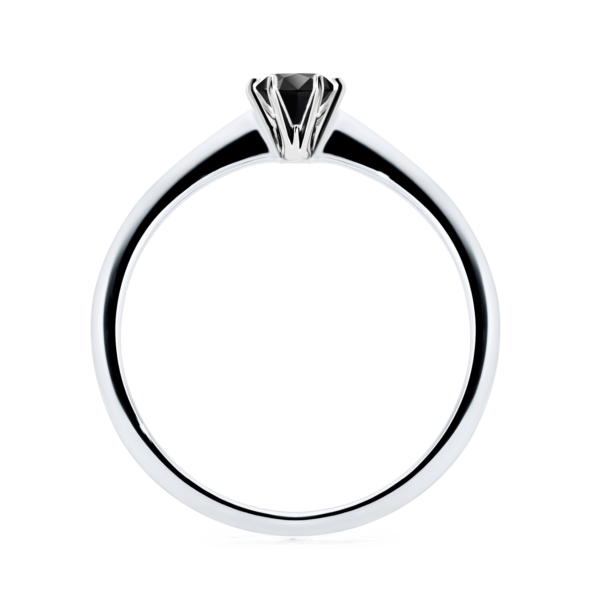 Pierścionek zaręczynowy My Love z białego złota z czarnym diamentem 0,25CT