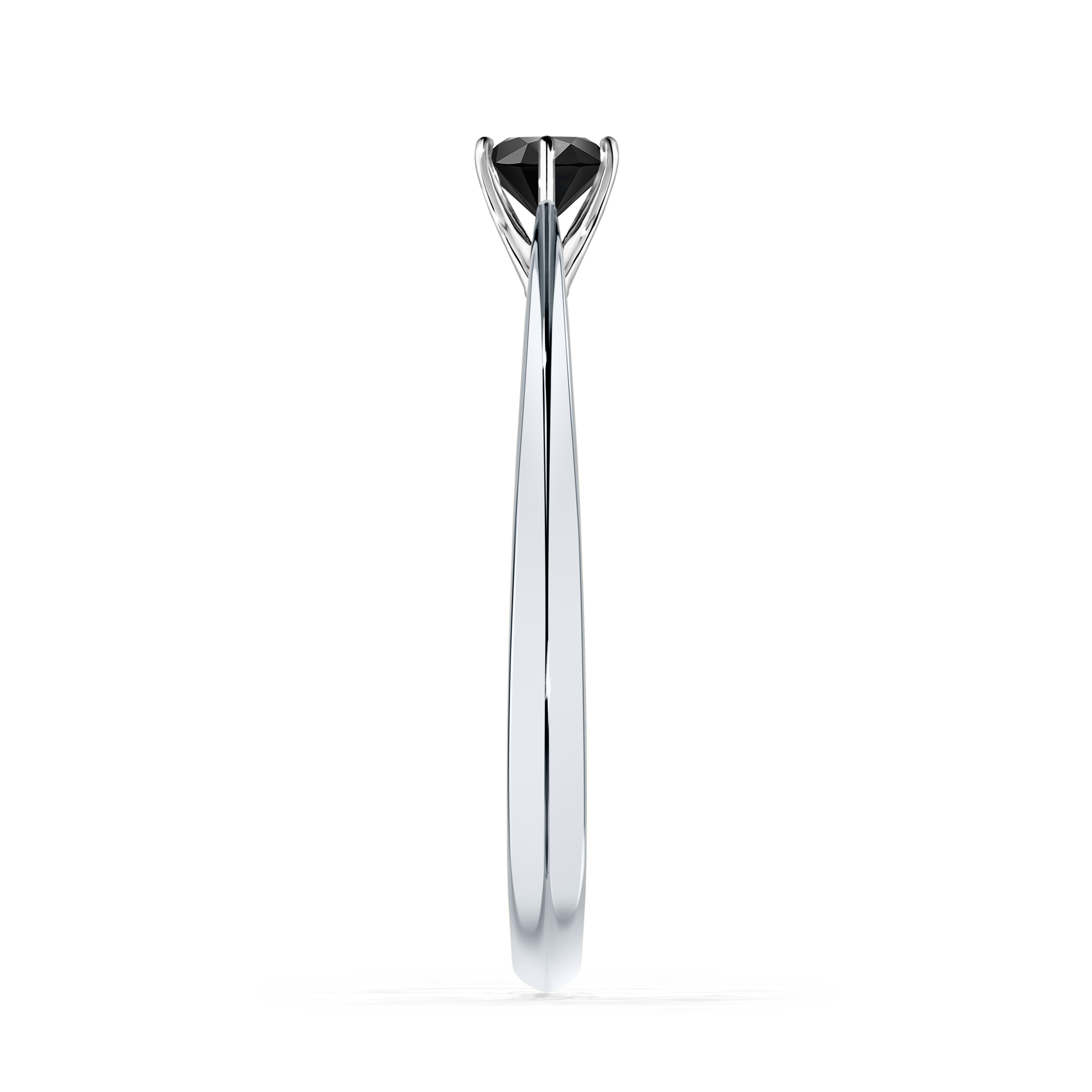 Pierścionek zaręczynowy My Love z białego złota z czarnym diamentem 0,25CT