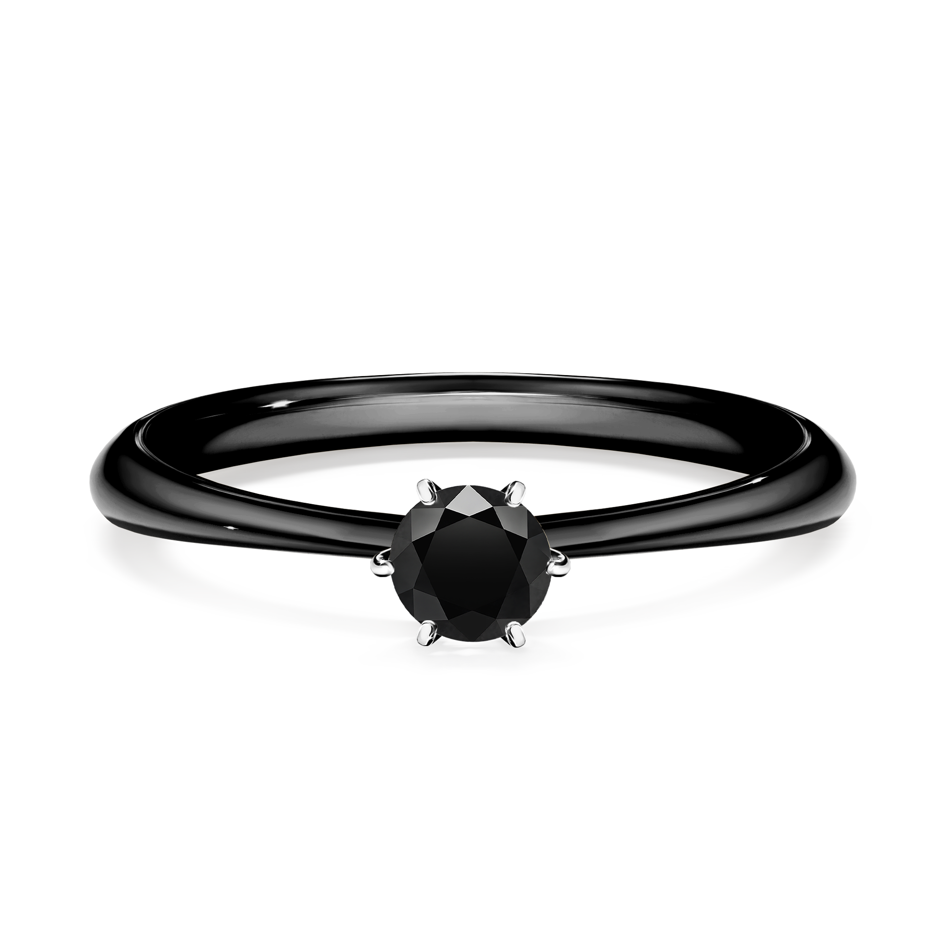 Pierścionek zaręczynowy My Love z czarnego złota z czarnym diamentem 0,25CT