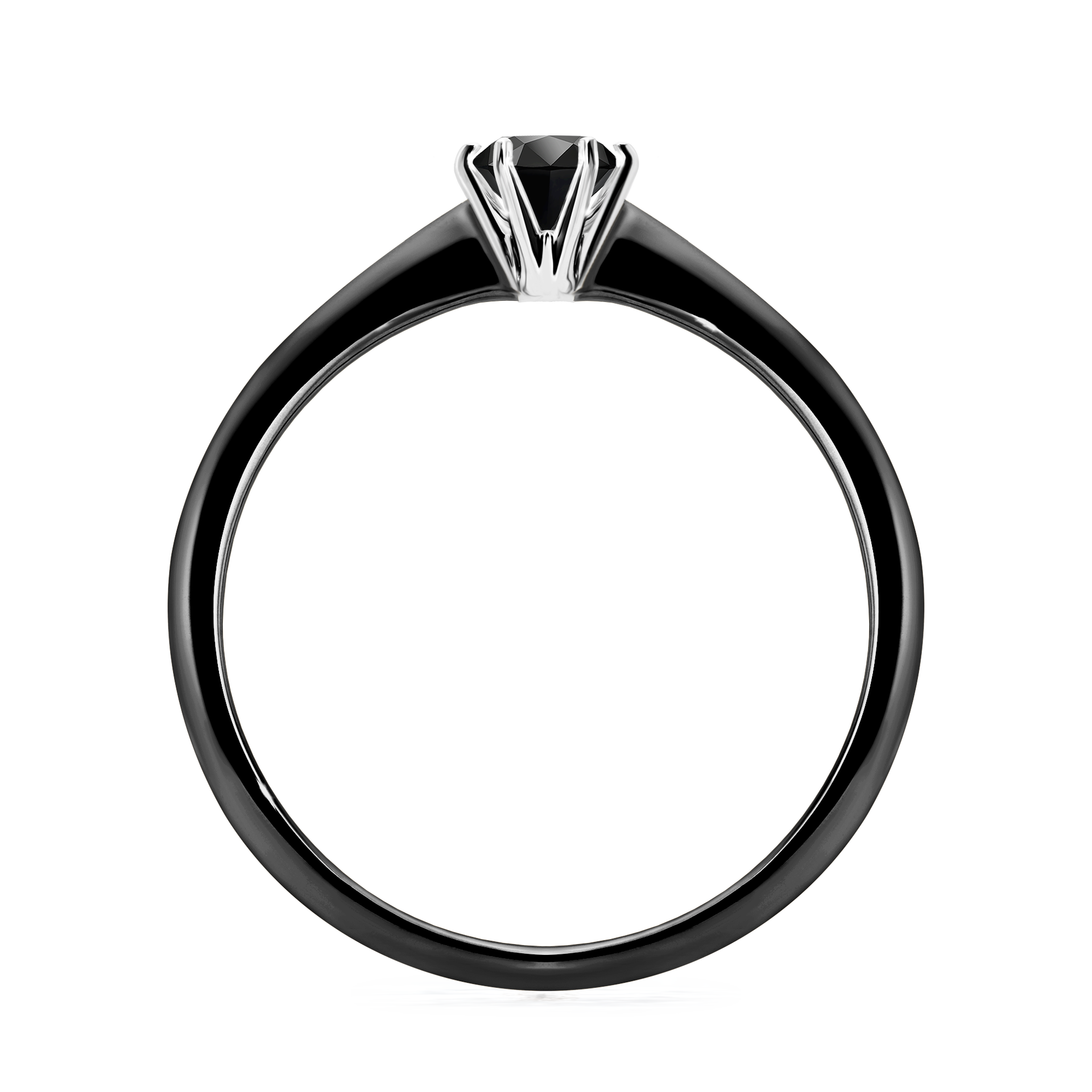 Pierścionek zaręczynowy My Love z czarnego złota z czarnym diamentem 0,25CT